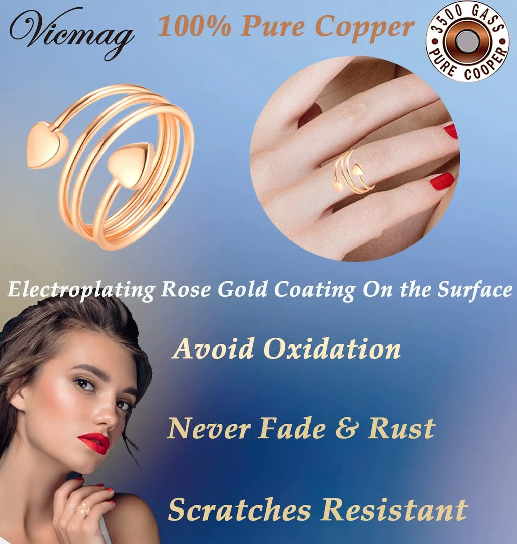 Vicmag Copper Bracelet for Women 99.9% Solid Pure Copper Valentine's Day Gift for Her with Adjustment Tool Vicmag Au supplements