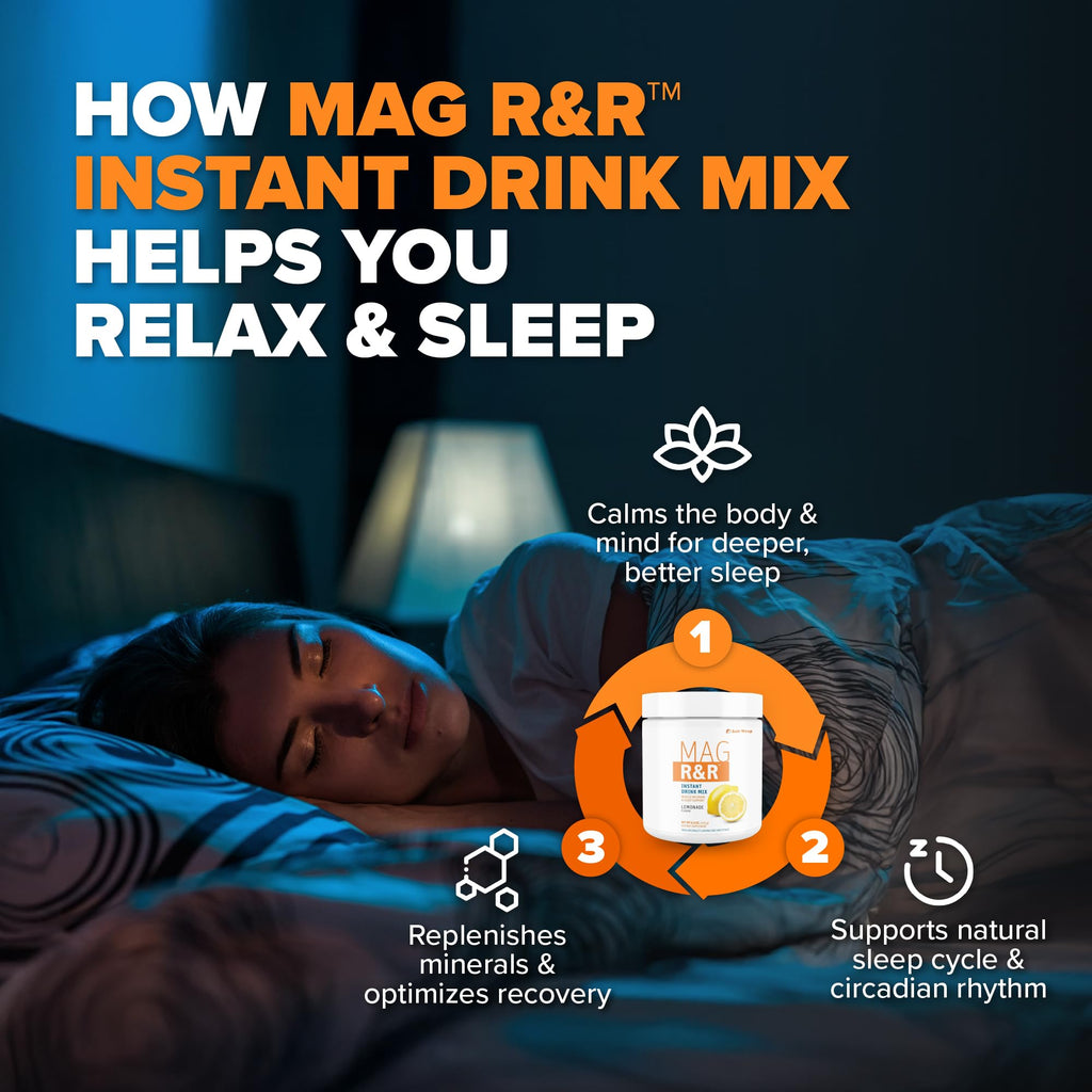 SaltWrap Mag R&R Instant Drink Mix - Sugar-Free Nighttime Magnesium Glycinate Powder with Stevia & FiberSMART® - Muscle Cramp & Leg Cramps Relief, Sleep & Relaxation Support - 30 Servings SaltWrap Au supplements