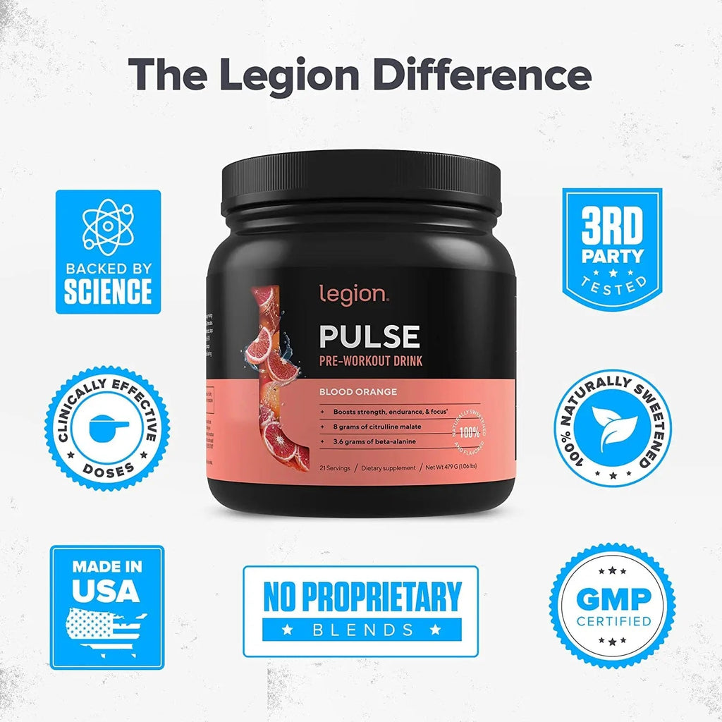 LEGION Pulse Pre Workout Supplement - All Natural Nitric Oxide Preworkout Drink LEGION Au supplements