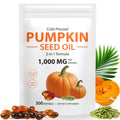 Pumpkin Seed Oil with Saw Palmetto, 1000mg per Serving, 300 Softgels – Cold Pressed Pumpkin Seed Oil Capsules for Hair, Prostate, Urinary & Bladder Health