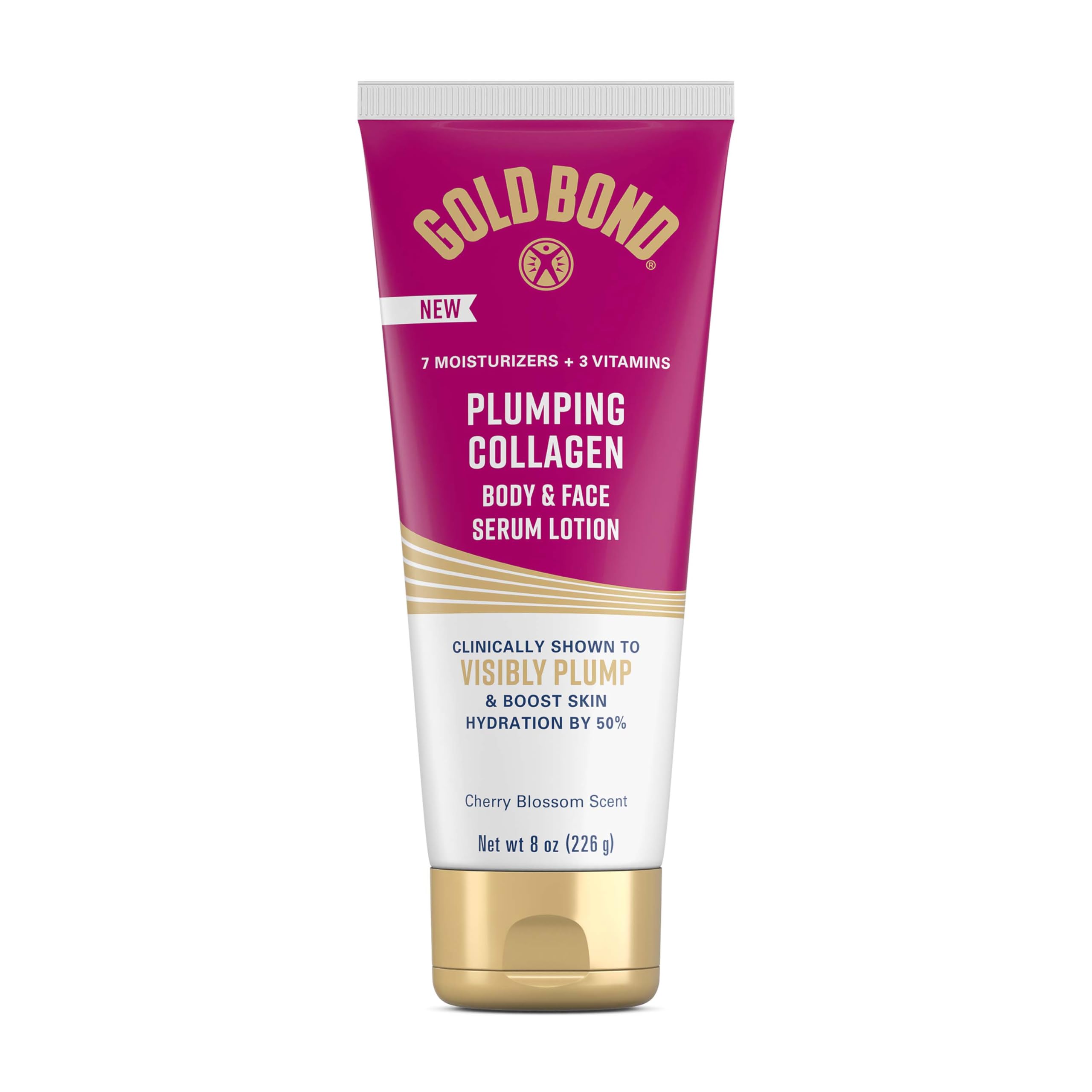 Gold Bond Plumping Collagen Body & Face Serum Lotion, Lightweight Hydrating Moisturizer with Collagen Peptide Complex