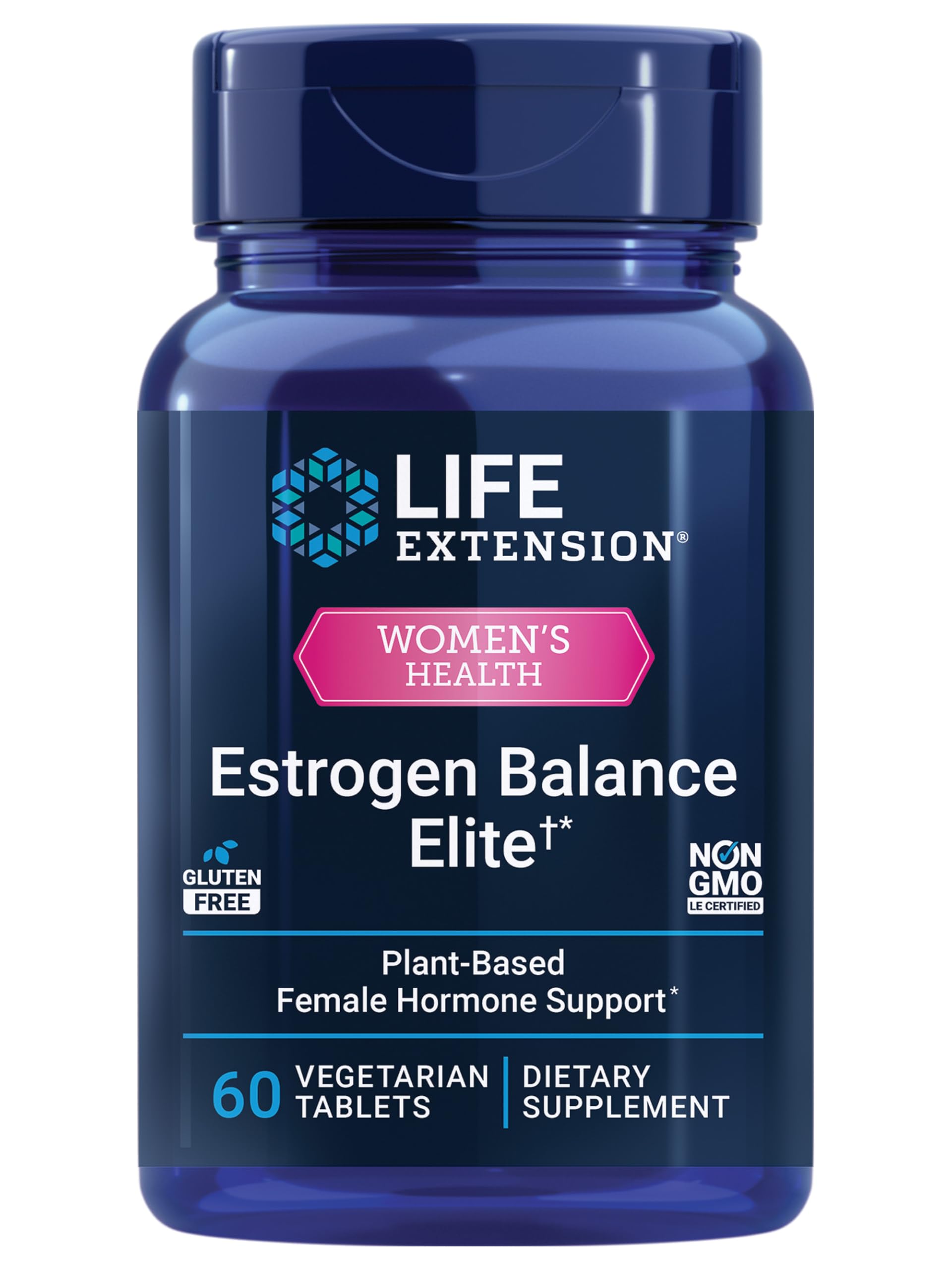 Life Extension Estrogen Balance Elite, Menopause Support Supplement, Hormone Balance, hot Flashes, Night Sweats, Vaginal Dryness, Gluten-Free, Non-GMO, Vegetarian, 60 Tablets. Life Extension Au supplements