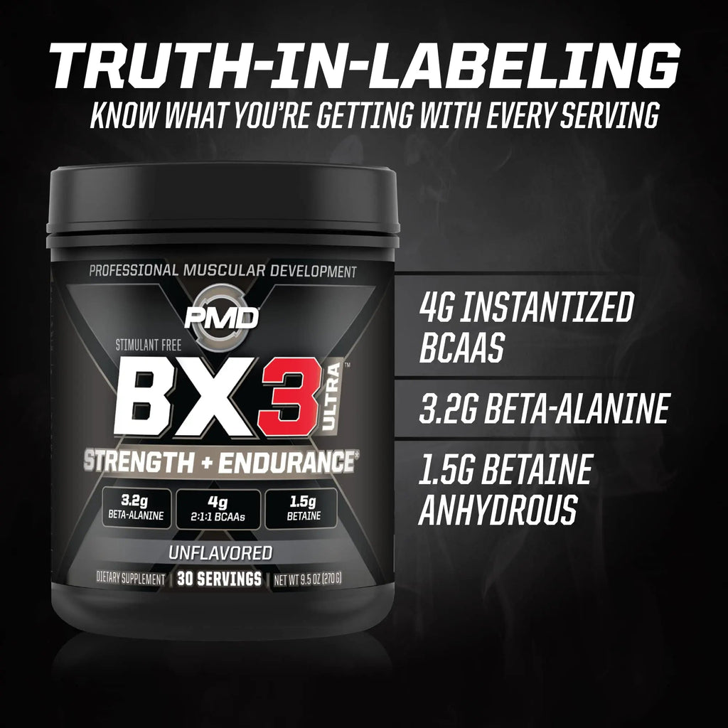 PMD Sports BX3 Ultra Muscle-Building Powder – Beta-Alanine, BCAAs, Betaine Anhydrous PMD Au supplements