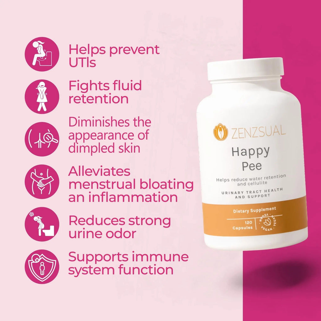 ZENZSUAL Happy Pee, 120 Capsules – Urinary Tract Support & Bladder Health Supplement with Cranberry, D-Mannose, Vitamin C and Oregano for Women and Men – Healthy Flow, Comfort & Fluid Balance ZENZSUAL Au supplements