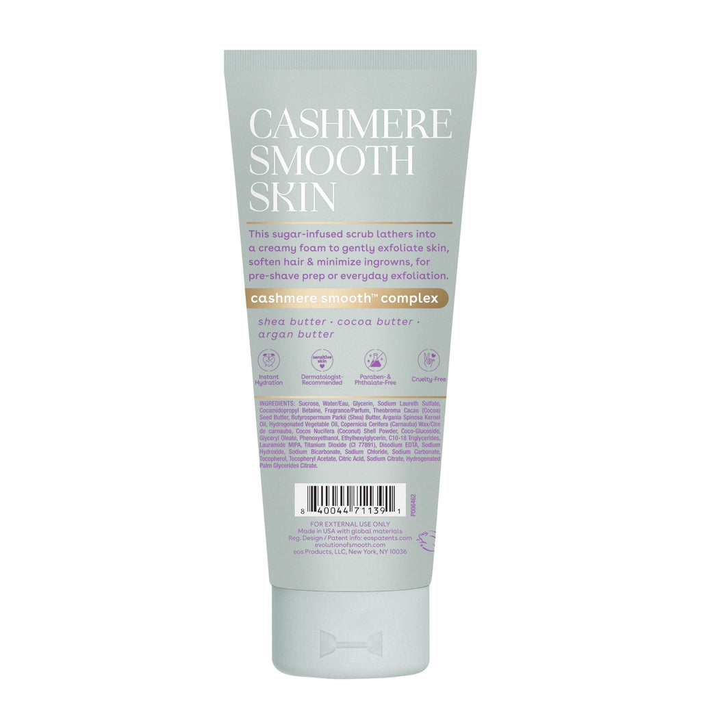 eos Cashmere Skin Collection Pre-Shave Scrub- Vanilla Cashmere, Exfoliating Body Scrub, Vanilla Body Scrub, Hydrating, Shea Sugar, 7 fl oz
