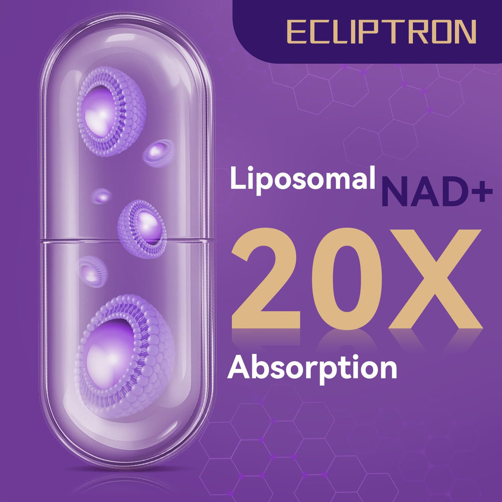Ecliptron NAD+ Supplement for Women & Men 1800mg - Liposomal NAD Plus with Nicotinamide Riboside & Resveratrol, Anti-Aging | Mitochondrial Health | Radiant Skin - 60 Capsules Ecliptron Au supplements