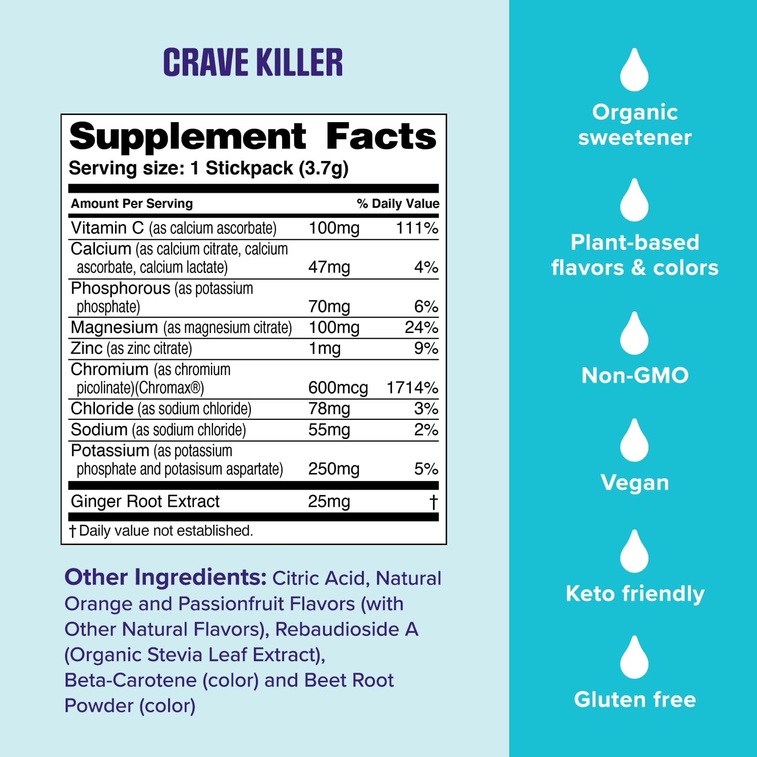 Ultima Replenisher Crave Killer Supplement and Electrolytes Powder – Tropical Fusion, 14 Stickpacks – Hydration Packets that Kick Cravings to The Curb