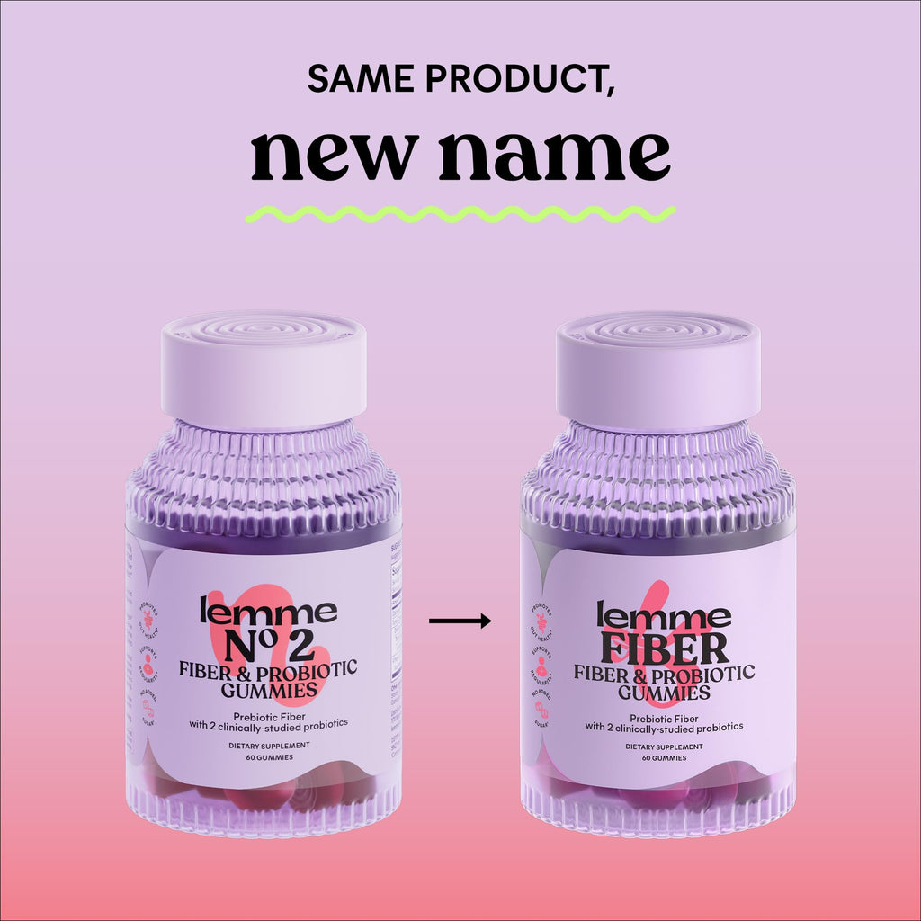 Lemme Fiber & Probiotic Gummies for Adults, Promotes Regularity & Digestive Health, No Sugar Added Strawberry Flavor, 4g Prebiotic Fiber & Clinically