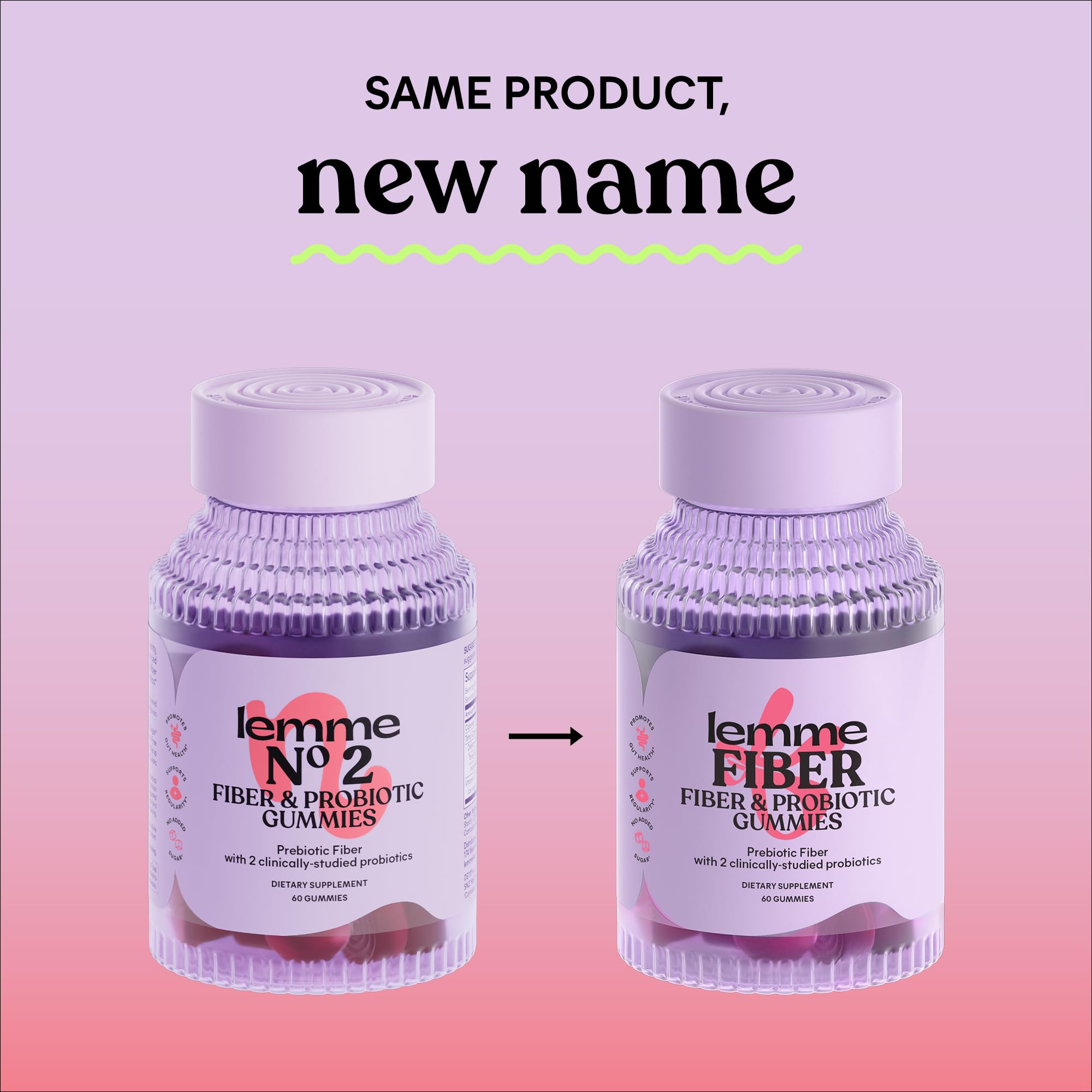 Lemme Fiber & Probiotic Gummies for Adults, Promotes Regularity & Digestive Health, No Sugar Added Strawberry Flavor, 4g Prebiotic Fiber & Clinically