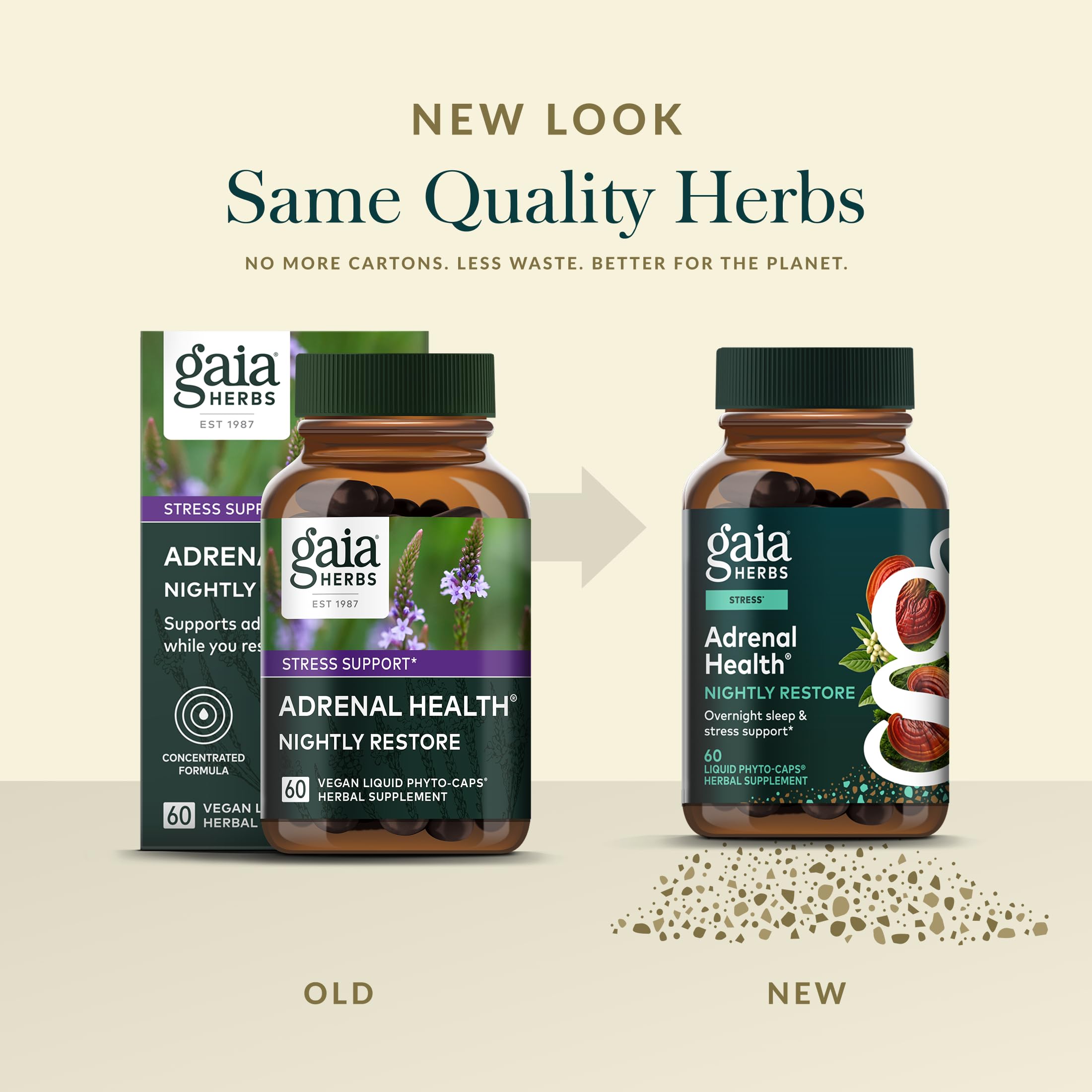 Gaia Herbs Adrenal Health Nightly Restore - Herbal Supplement with Ashwagandha, Magnolia Bark, Cordyceps, Lemon Balm & More* - 60 Vegan Liquid Phyto-Caps (30 Servings) Gaia Herbs Au supplements