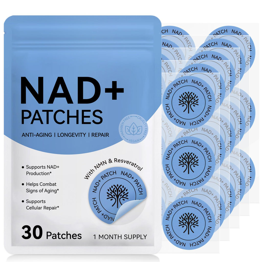 NAD Patches for Women & Men,One-Stop Solution for Skin and Wellness Support | NMNH, Resveratrol, Hyaluronic Acid, Vitamin C, & Coq10 l Premium 8-Hour Time-Release Patch for Enhanced Absorption MAYPJHEH Au supplements