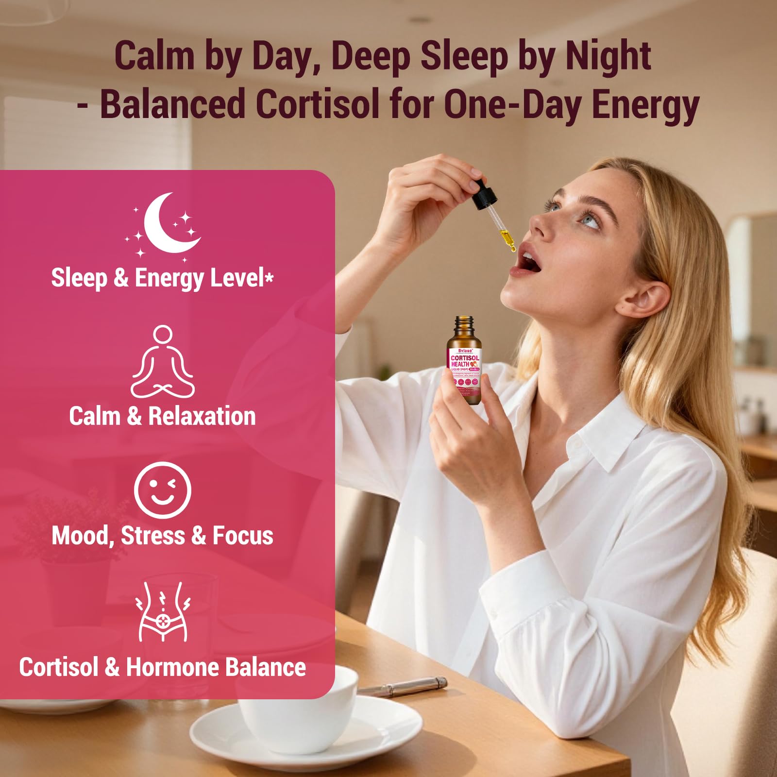 Bvlaue Cortisol Supplements Detox for Women - 20-in-1 Cortisol Reducer,Manager,Lower w/Ashwagandha,Magnesium,L-Theanine,Saffron,Rhodiola for Hormone Balance/Sleep/Stress Relief,Strawberry Flavor Bvlaue Au supplements