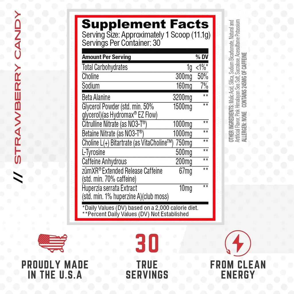 Purus Labs NOXYGEN PREWORKOUT Powder, 30 Servings (Strawberry Candy) Purus Labs Au supplements