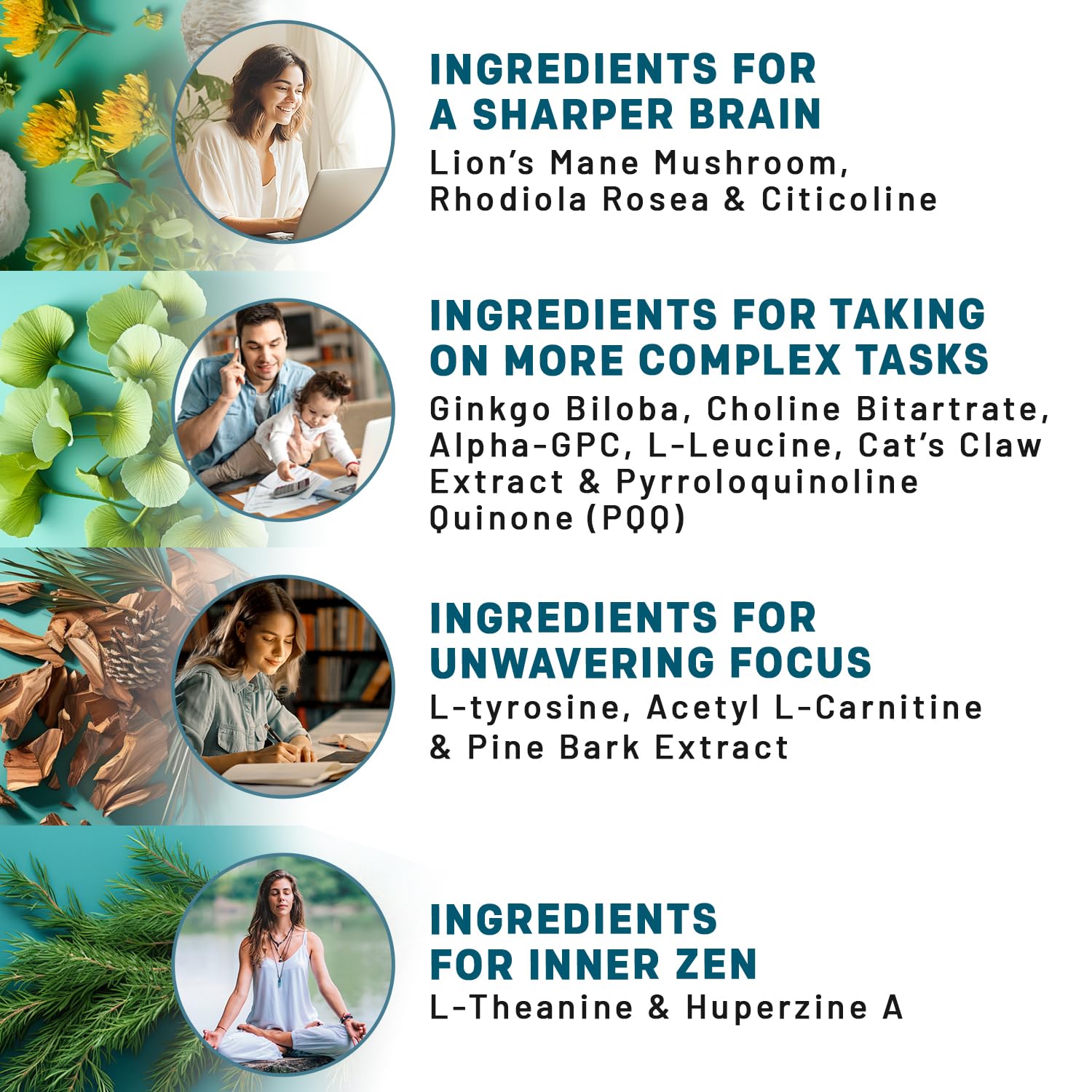 14-in-1 Lions Mane Supplement Capsules - Nootropic Brain Supplement with Ginkgo Biloba for Brain Support, Memory and Focus - Alpha GPC, L Theanine & Choline Supplements with 1300mg Per Serving (60 ct) PrimeMD Au supplements