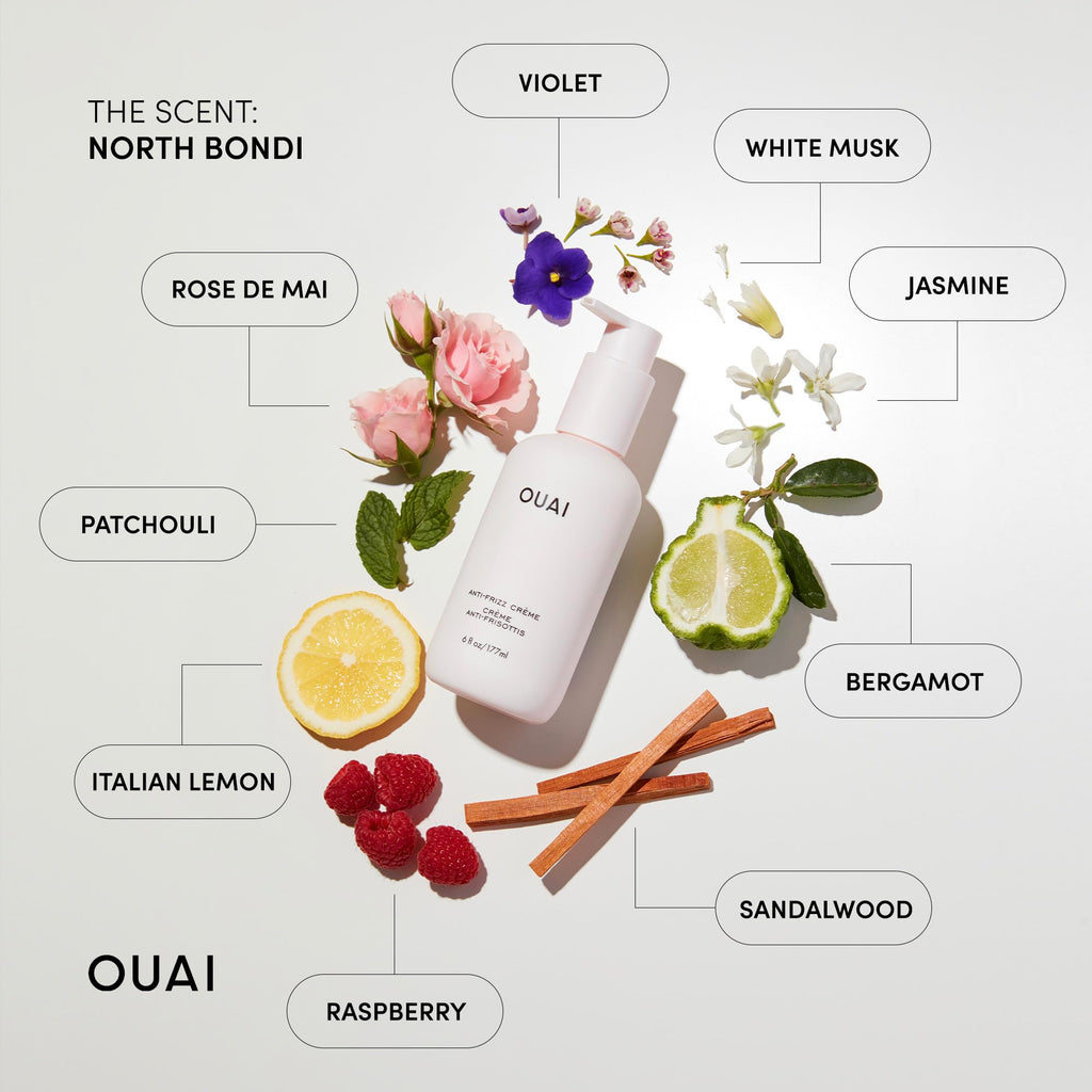 OUAI Anti Frizz Cream - Moisturizing Hair Cream with Frizz Control & Heat Protection - Provides Lasting Hydration with Jackfruit & Beetroot Extract - Paraben, Phthalate & Sulfate Free (6 oz) OUAI Au supplements