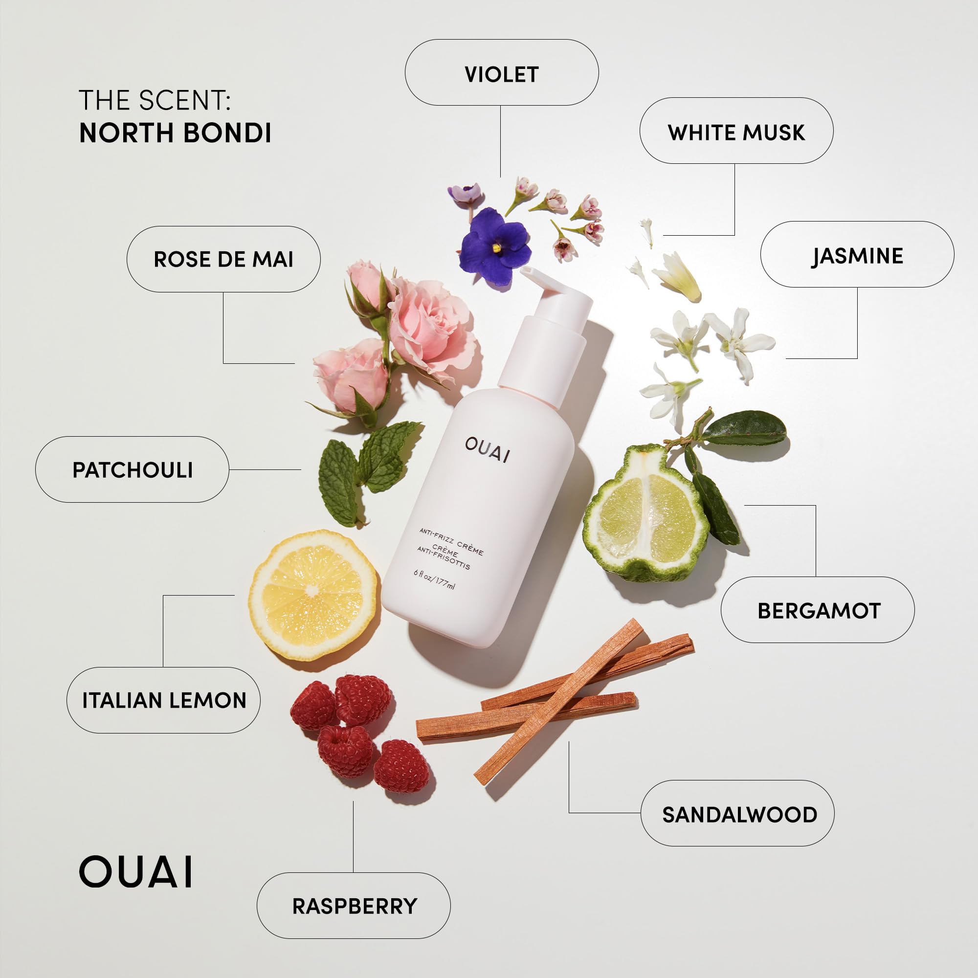 OUAI Anti Frizz Cream - Moisturizing Hair Cream with Frizz Control & Heat Protection - Provides Lasting Hydration with Jackfruit & Beetroot Extract - Paraben, Phthalate & Sulfate Free (6 oz) OUAI Au supplements