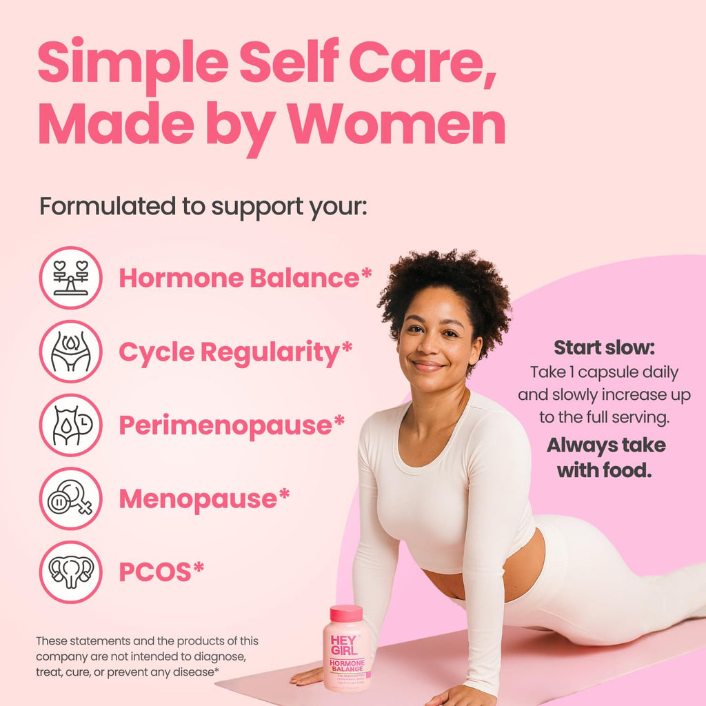 Hey Girl Hormone Balance for Women – 13-in-1 Menopause, PMS & Cycle Support – Mood & Hot Flash Support – w Myo-Inositol, Berberine, Maca Root, Black Cohosh, DIM, Dong Quai HEY GIRL NUTRITION Au supplements