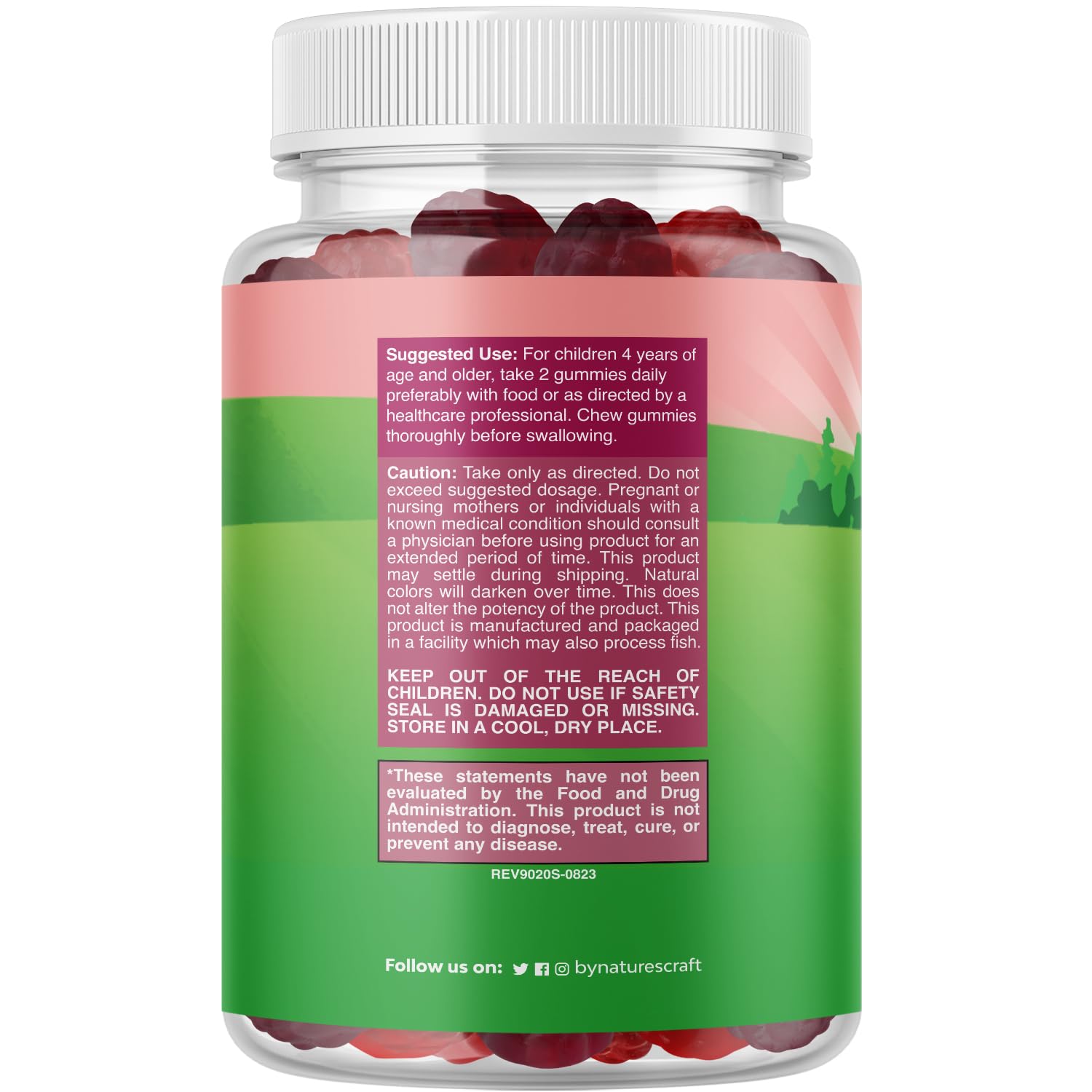 Natures Craft High Prebiotic Fiber Gummies for Kids - Dietary Fiber Supplements for Digestion & Constipation - Chicory Root Kids Immune Gummies - Non-GMO