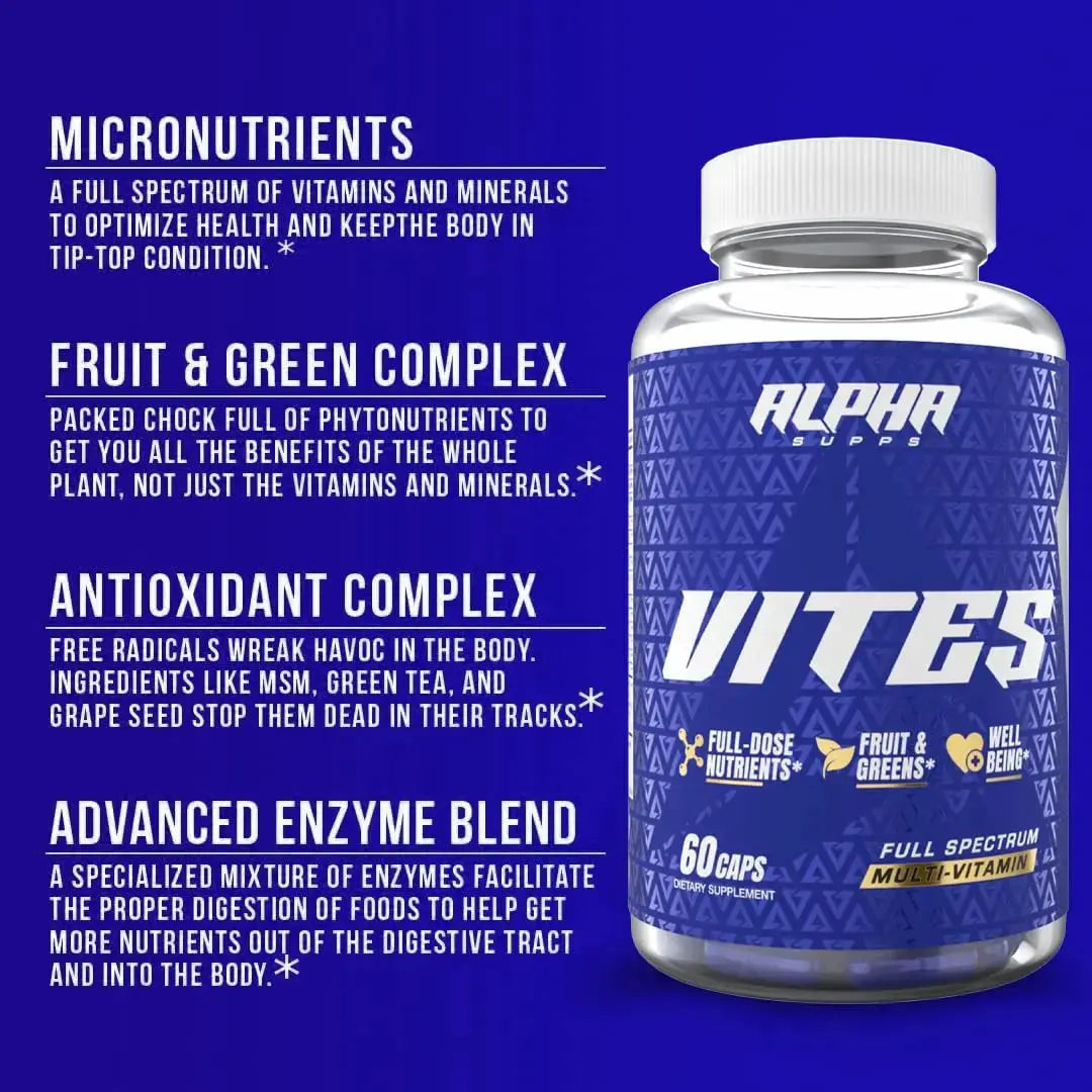 Alpha Supps Vites Men's Multivitamin, Complete Daily Supplement with Fruits, Veggies, Energy, Immune & Prostate Support Alpha Supps Au supplements