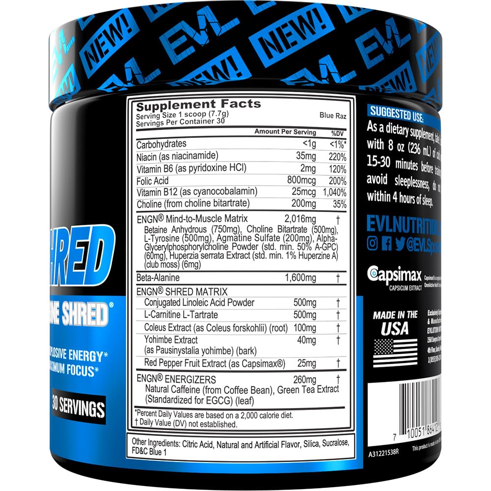 EVL Ultimate Pre Workout Powder - Thermogenic Fat Burn Support Preworkout Powder Evlution Au supplements