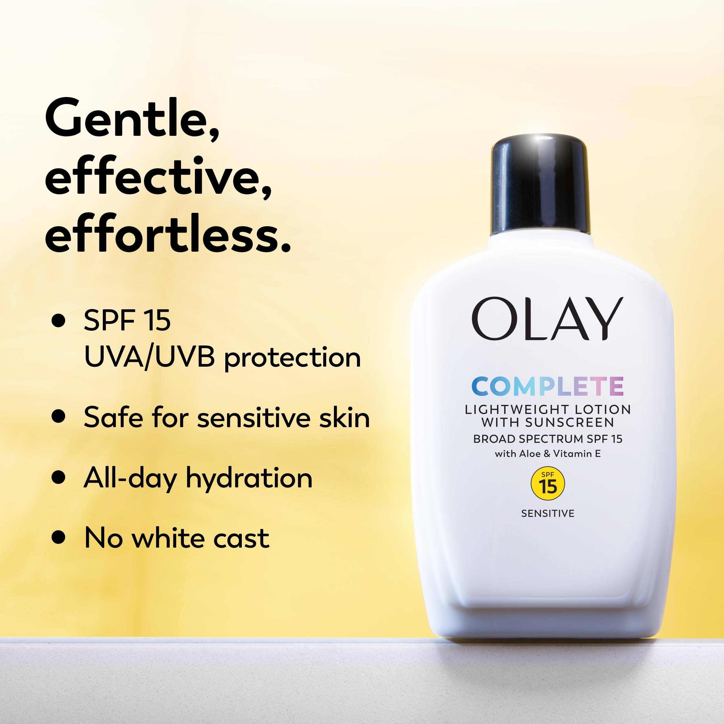 Olay Face Moisturizer, Complete All Day Moisturizer With Sunscreen Broad Spectrum SPF 15 - Sensitive, 4 fl. Oz, 1 unit