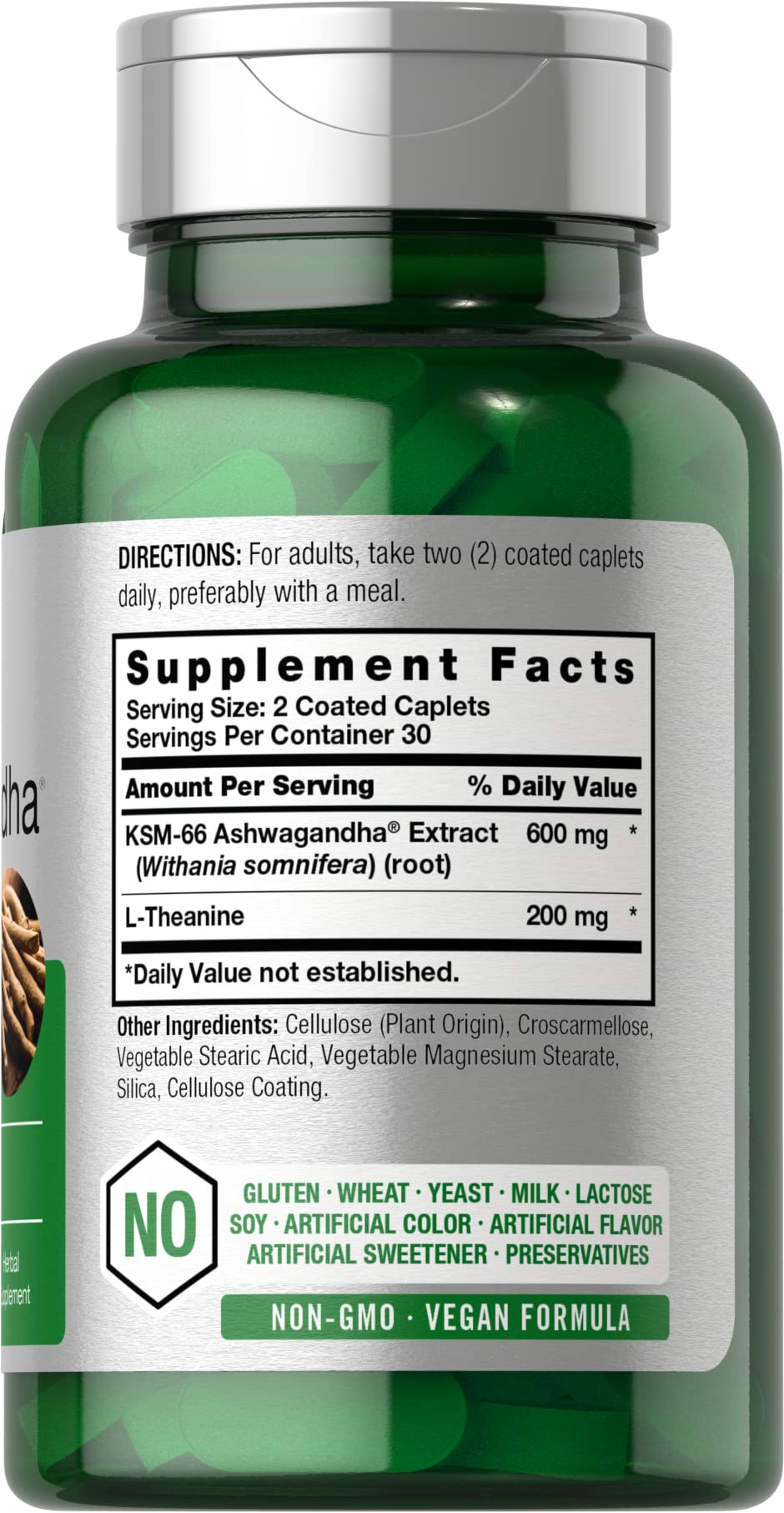 Horbäach KSM-66 Ashwagandha 600mg | with L-Theanine | 60 Coated Caplets | Vegan, Non-GMO, Gluten Free Complex Supplement Horbäach Au supplements