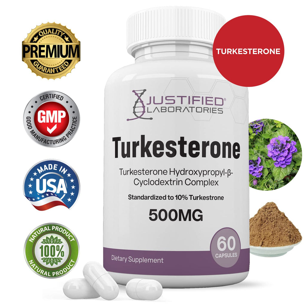 Justified Laboratories (5 Pack Turkesterone 500mg 10% Standardized Naturally Increase Justified Laboratories Au supplements