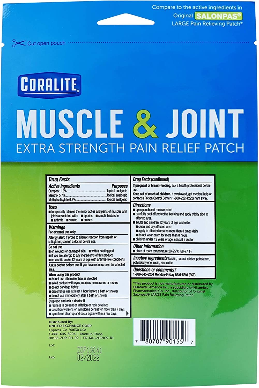 Great Lakes Wholesale 8070790155 2Ct Heat Pain Patch Health Products Coralite Au supplements