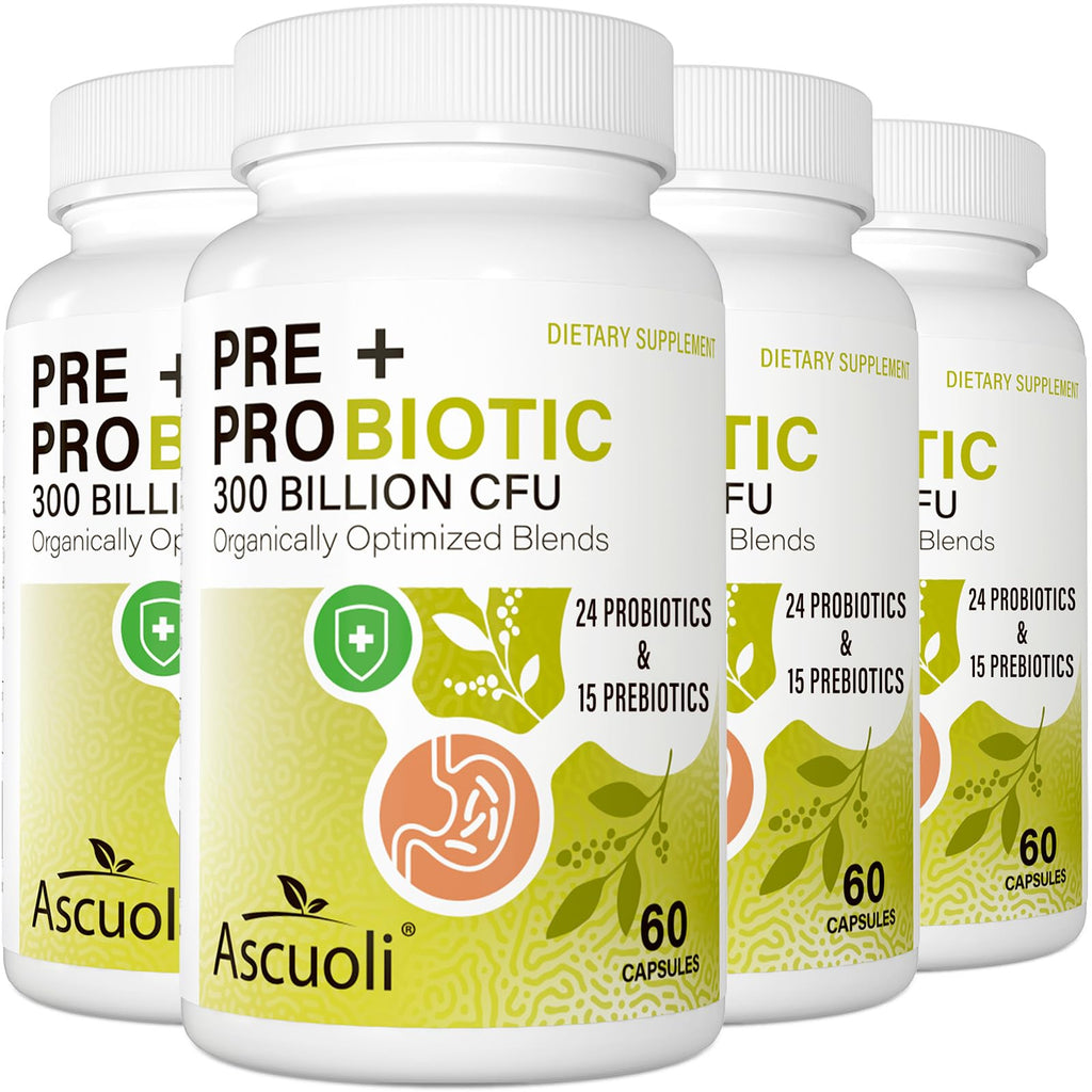 Probiotics for Women & Men - 300 Billion CFU, 24 Strains + 15 Organic Herbs Prebiotics Blend, Daily Probiotic for Digestive Health, Immune, Gut, Bloating