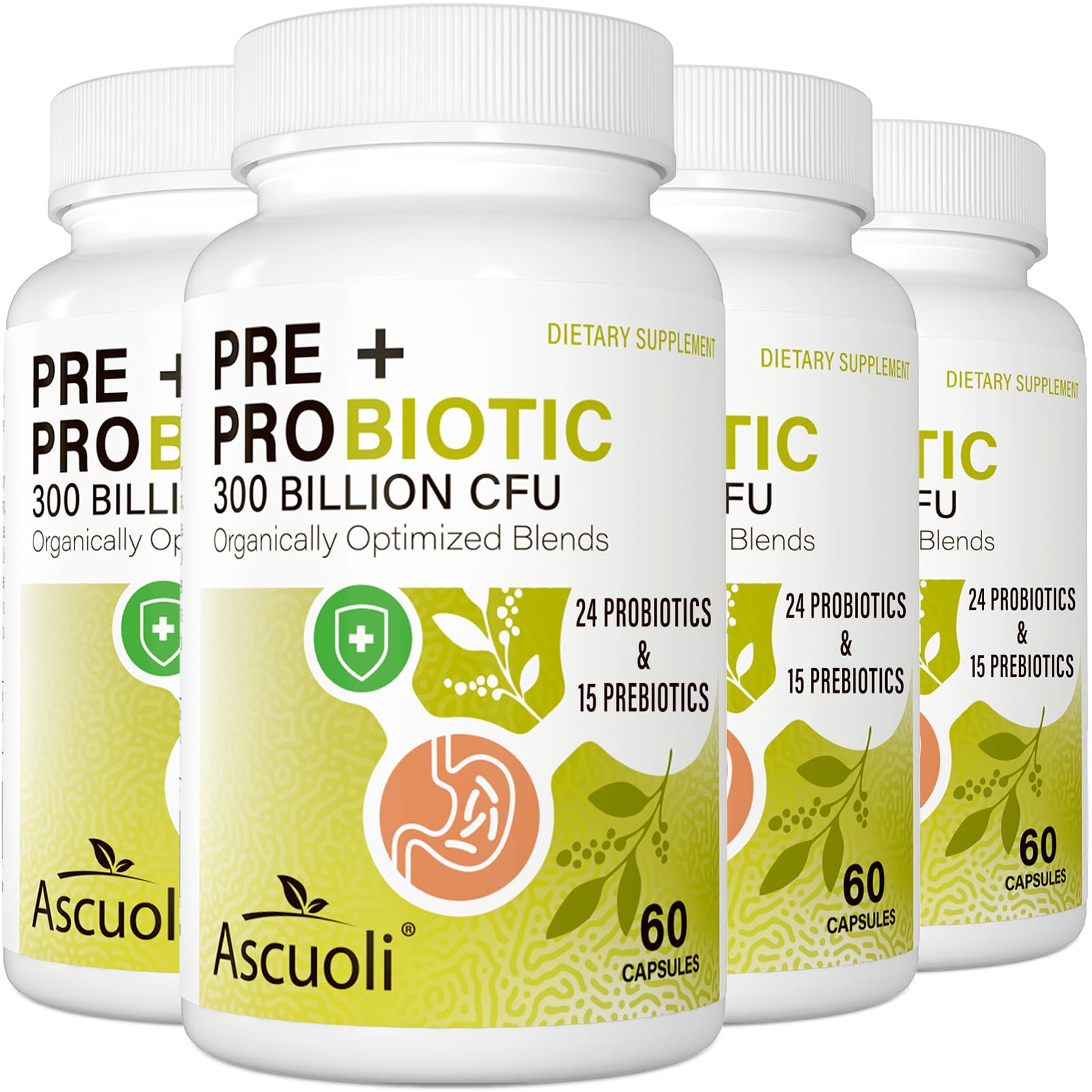 Probiotics for Women & Men - 300 Billion CFU, 24 Strains + 15 Organic Herbs Prebiotics Blend, Daily Probiotic for Digestive Health, Immune, Gut, Bloating