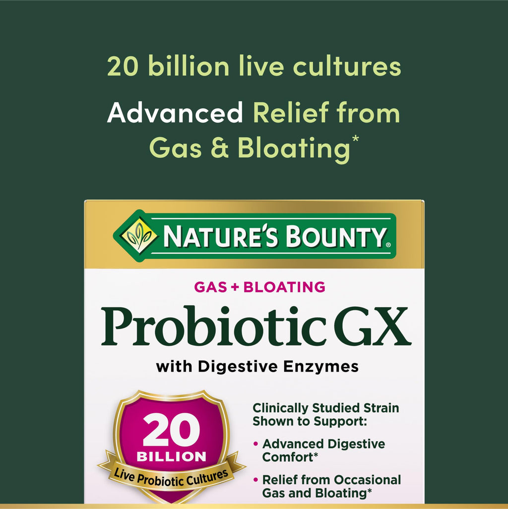 Nature's Bounty Probiotic GX, Helps with Occasional Gas and Bloating, Dietary Supplement, Digestive Health, 25 Capsules Nature's Bounty Au supplements