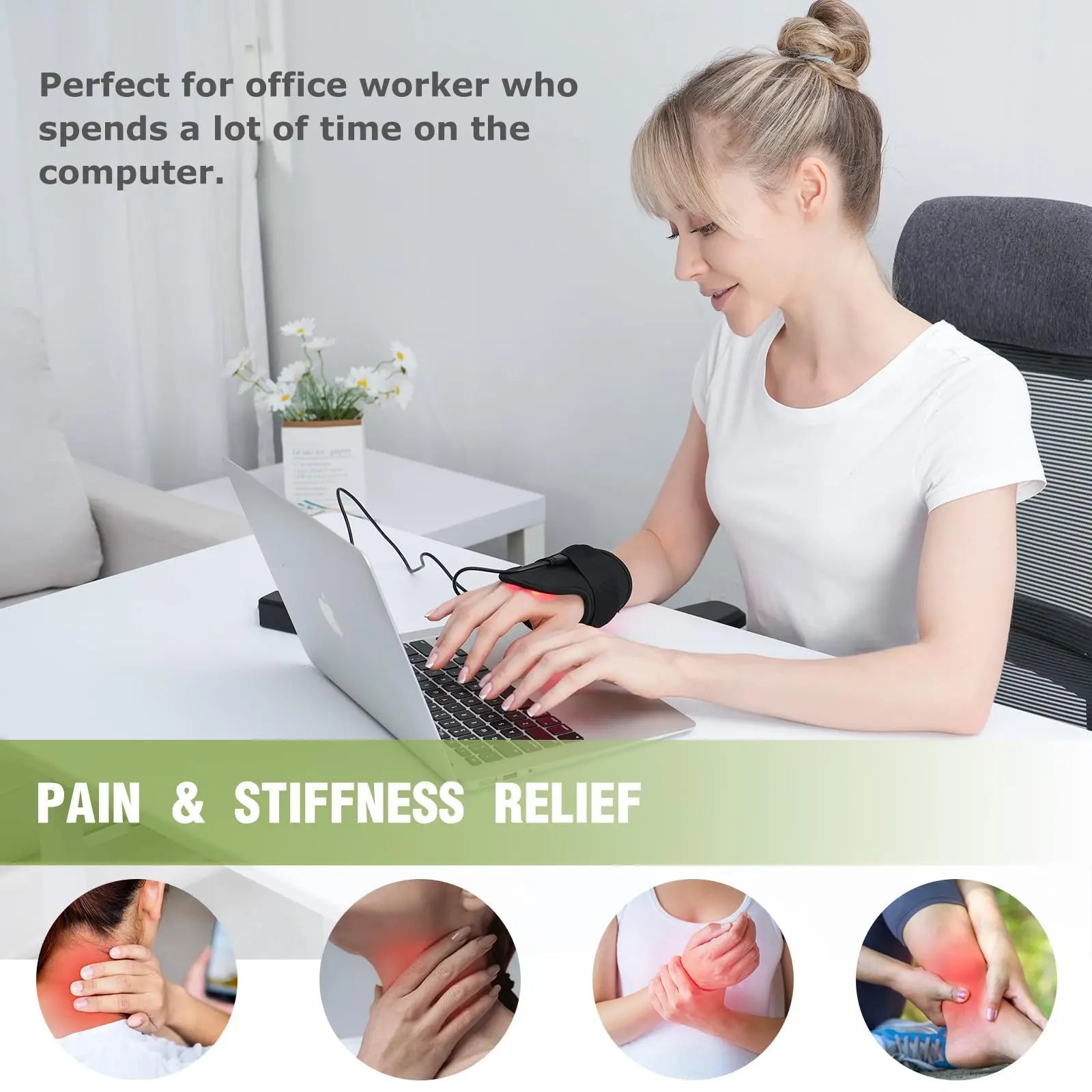 Rechargeable Red Light Therapy Neck Shoulder, Infrared Light Therapy for Body Pain Relief, Portable Red Light EnjoYield Au supplements