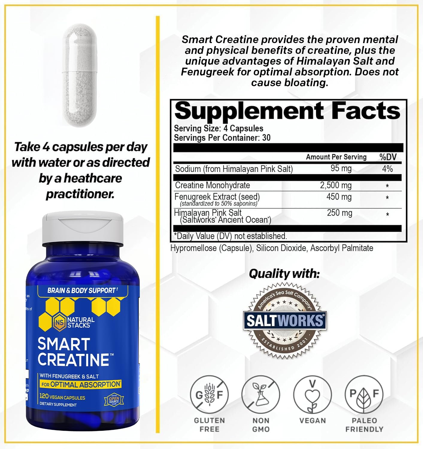 NATURAL STACKS Creatine Monohydrate & Magtech Hydrate Bundle - 2500mg Creatine + 200mg Elemental Magnesium Per Serving - Supports Hydration, Brain Health & Endurance - 44 Total Servings NATURAL STACKS Au supplements