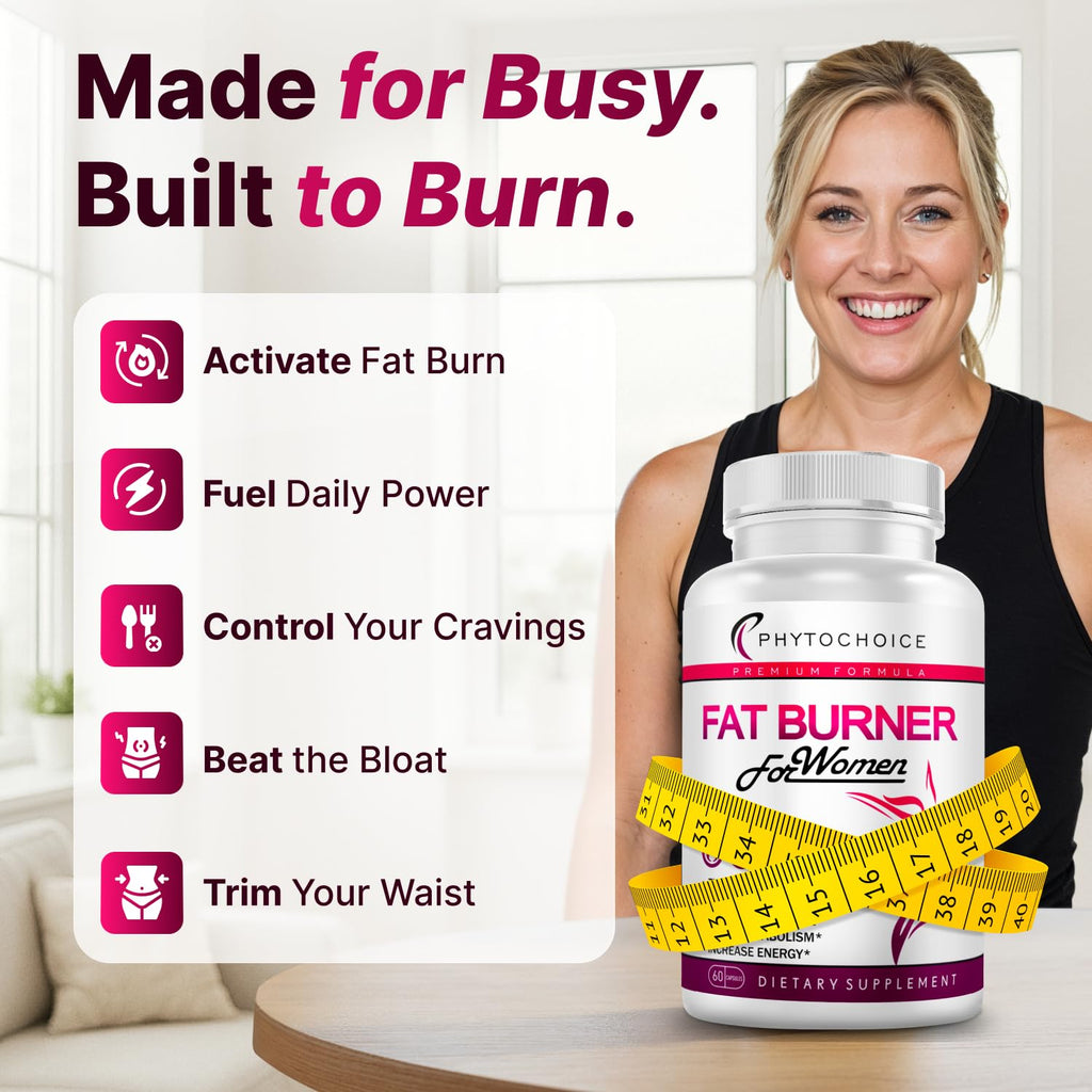 Belly Fat Burner for Women – Powerful Weight Loss Pills That Target Stubborn Belly & Thigh Fat – Thermogenic Metabolism Booster, Appetite Suppressant & Bloating Relief