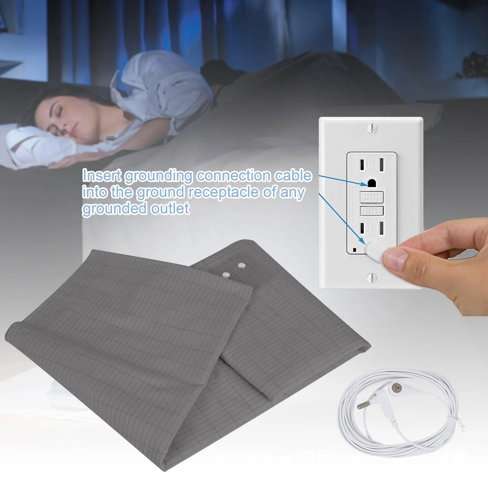 Grounding Mat for Bed, Grounding Sheets Blanket with Grounding Cord, Earthing Mat Grounding Pad Reaeng Au supplements