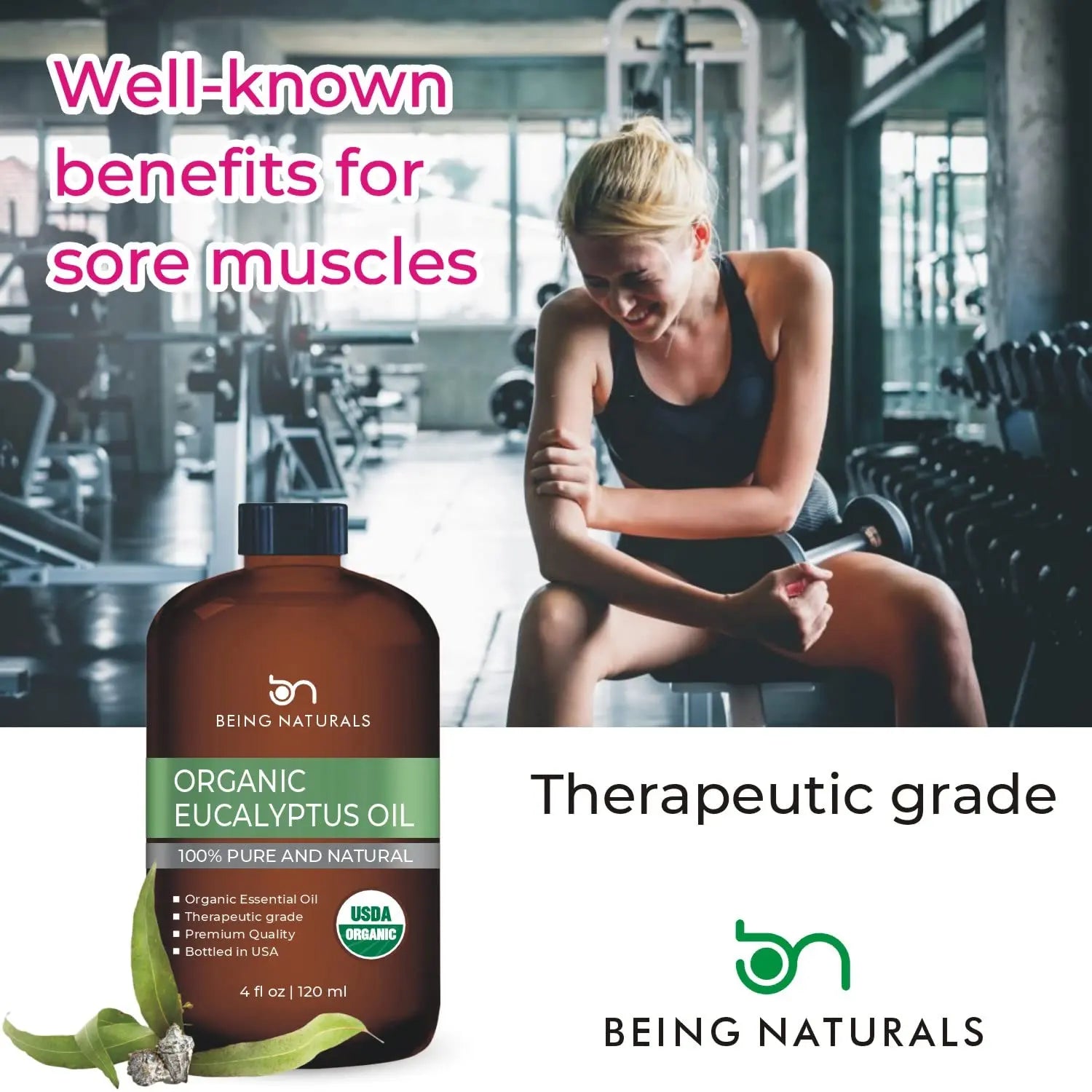 Organic Eucalyptus Essential Oil - Huge 4 FL OZ - 100% Pure & Natural – Premium Natural Oil Being Naturals Au supplements