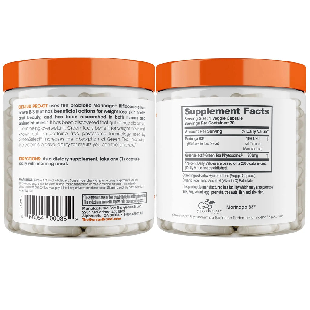 Genius Probiotics for Weight Loss with Green Tea Extract - Fat Burner Supplement & Digestive The Genius Brand Au supplements