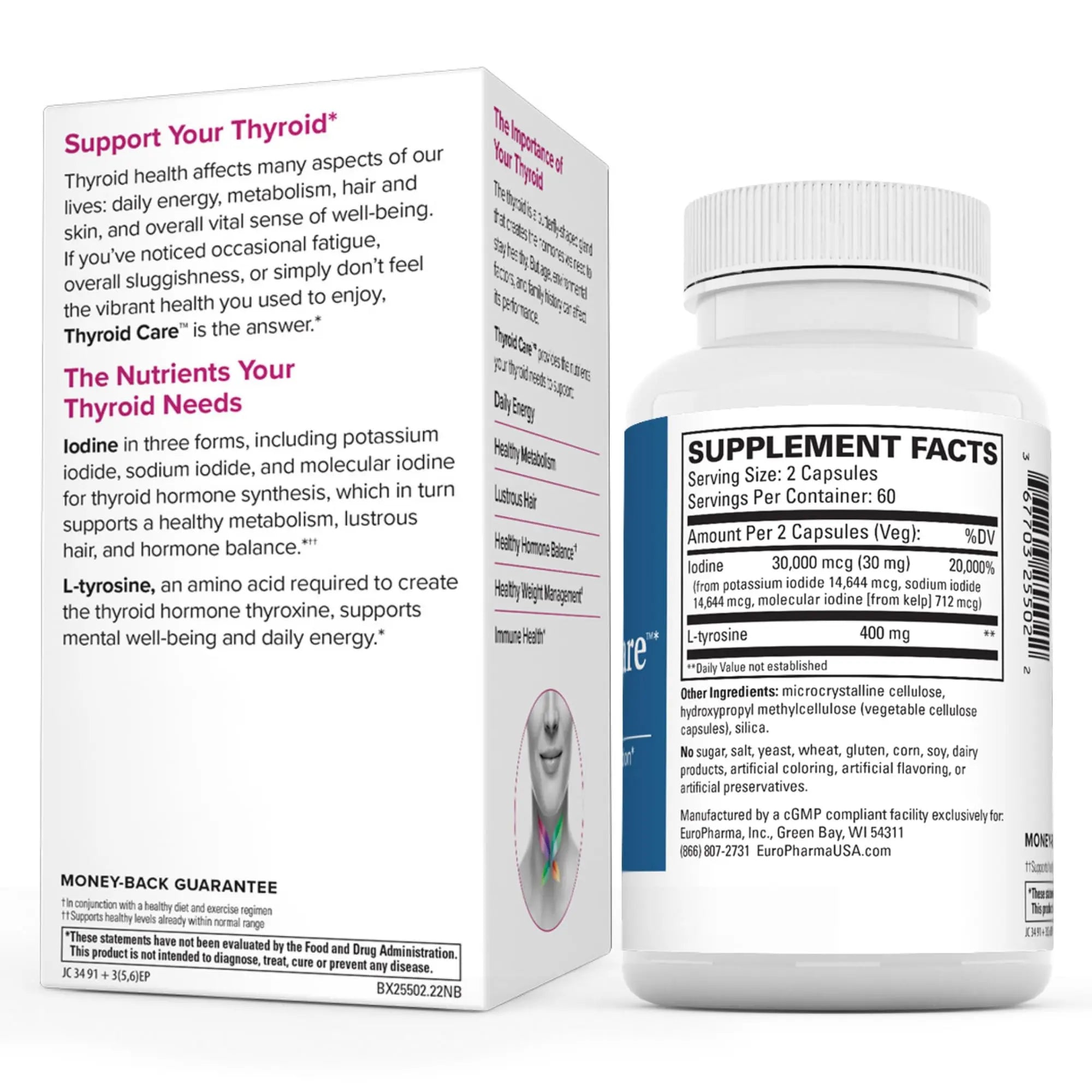 Terry Naturally Thyroid Care - 120 Capsules - Complete Metabolic Function - with Iodine Terry Naturally Au supplements