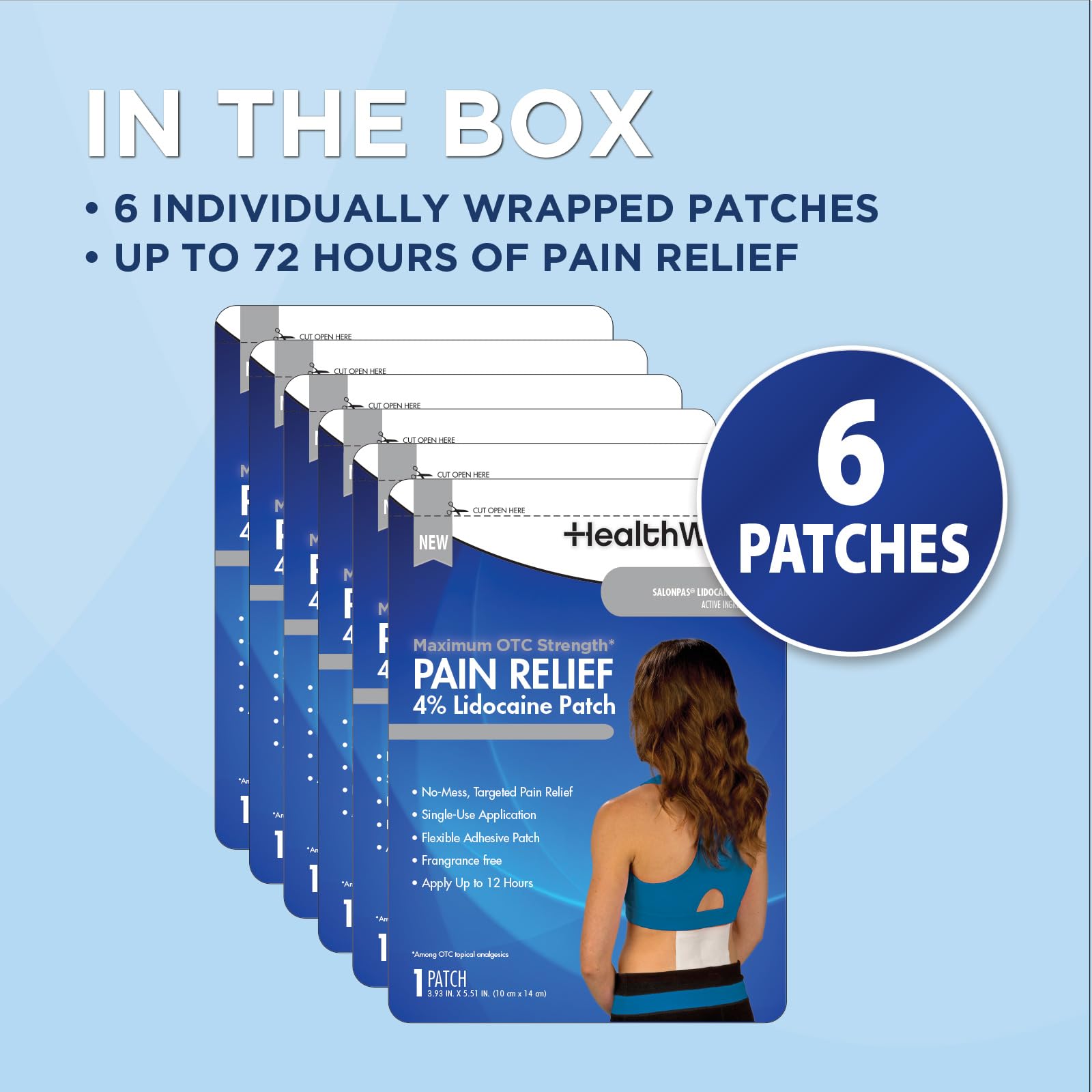 HealthWise Maximum Strength Pain Relief 4% Lidocaine Pain Relief Patch, Blue, (59-9116) HealthWise Au supplements