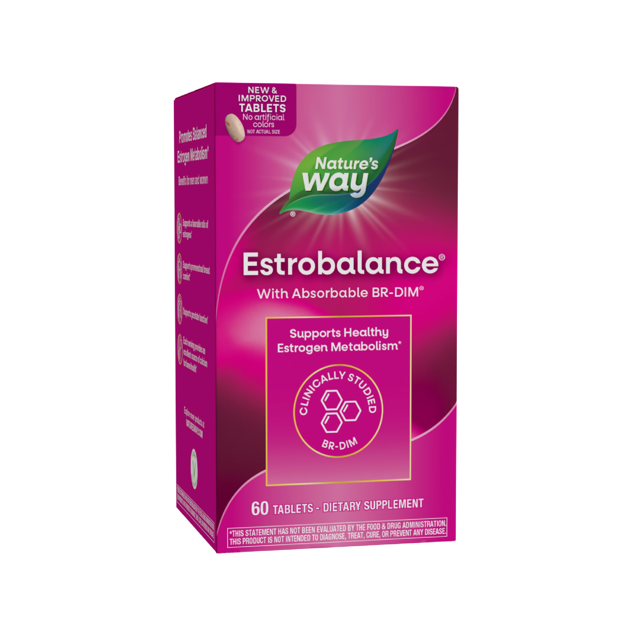 Nature's Way Estrobalance, Absorbable BR-DIM, Supports Healthy Estrogen Metabolism*, Vegan, Gluten Free, 60 Tablets (Packaging May Vary) Nature's Way Au supplements