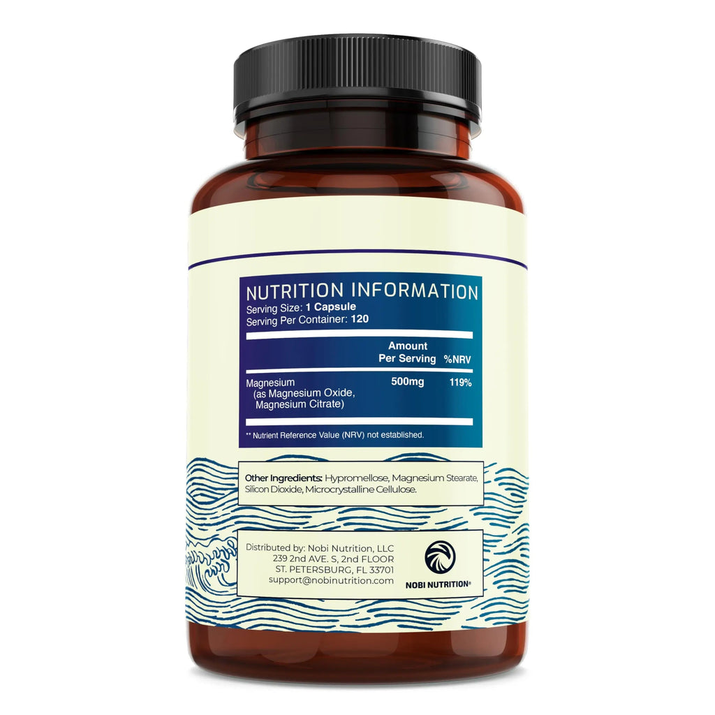 Magnesium Citrate Complex 500 MG for Calm, Relaxation, Constipation & Digestion Nobi Nutrition Au supplements