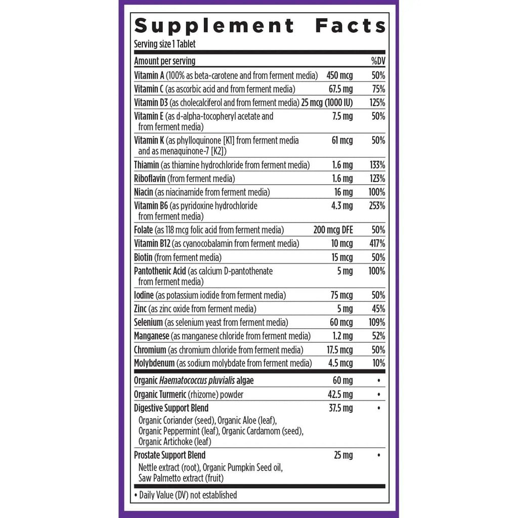 New Chapter Multivitamin for Men 50 Plus + Immune Support - Every Man's One Daily 55+ with Fermented Probiotics + Whole Foods + Astaxanthin New Chapter Au supplements