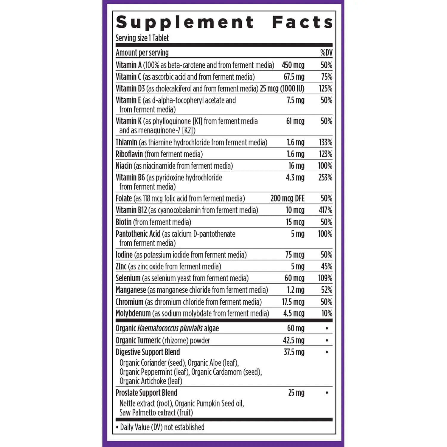 New Chapter Multivitamin for Men 50 Plus + Immune Support - Every Man's One Daily 55+ with Fermented Probiotics + Whole Foods + Astaxanthin New Chapter Au supplements