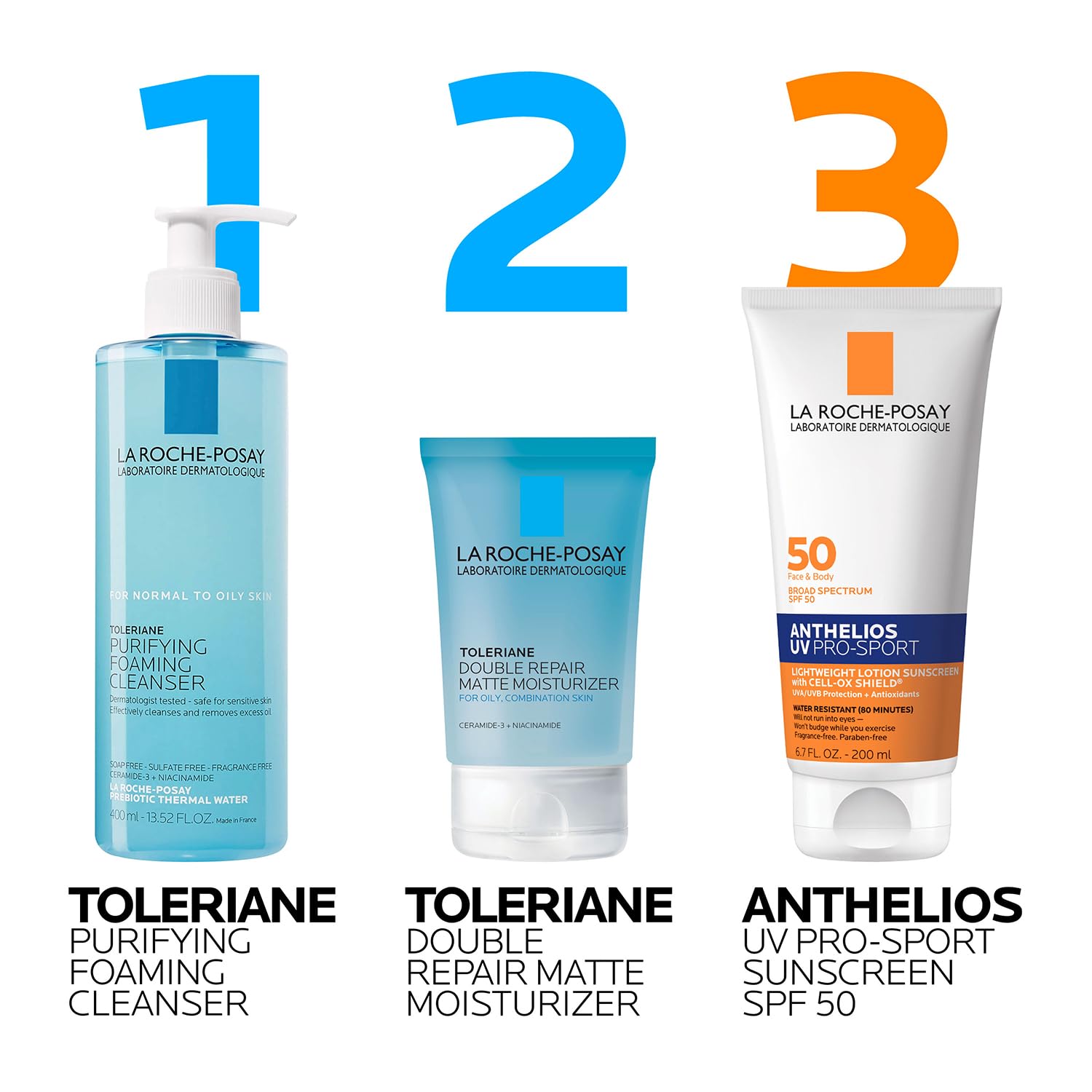 La Roche-Posay Anthelios UV Pro-Sport SPF 50 Sunscreen for Face & Body, Water & Sweat Resistant with Non-Drip Formula, Invisible Broad Spectrum Sunscreen Lotion