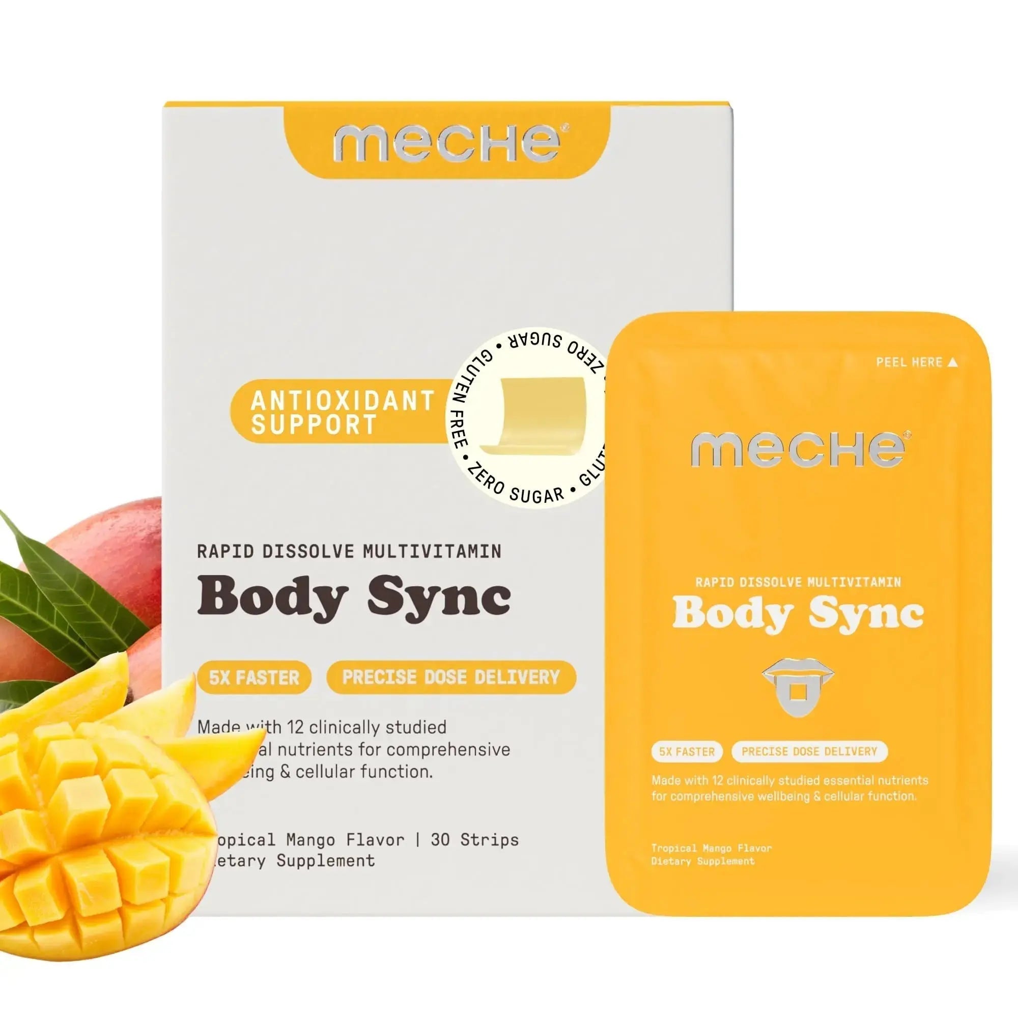 Meche Multivitamin for Women and Men Strip Supplements - Vitamins A, C, D, B6, Methylated B12, Folate, Biotin - Beauty, Energy, Immune Support Meche Au supplements