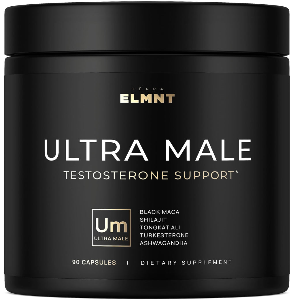 ULTRA MALE® Premium for Men w. 100:1 Shilajit, 40:1 Black Maca, Ashwagandha 25%, Tongkat Ali 10% - Clinical Strength Male Enhancing Supplement for Men Health Libido+