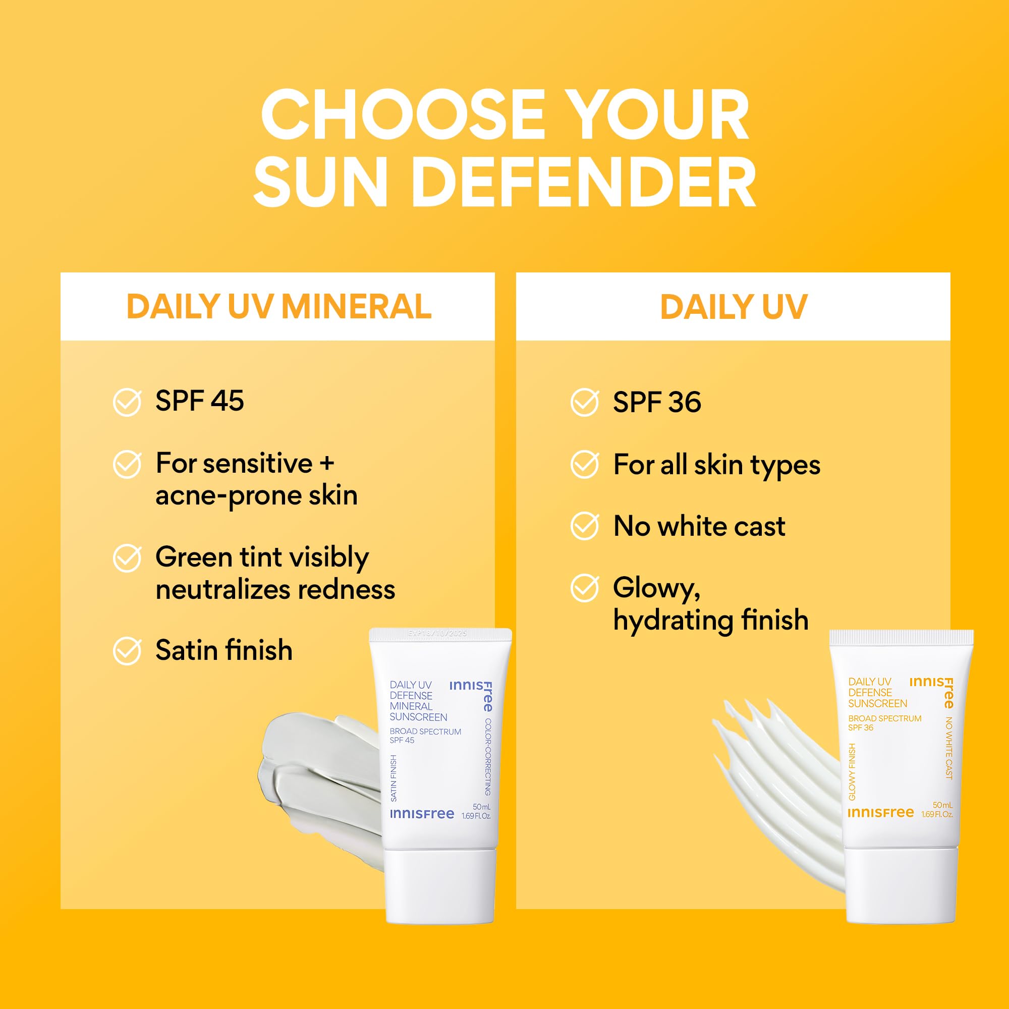 Innisfree Daily UV Defense SPF 36 – Korean Face Sunscreen, Invisible Finish, Broad Spectrum,
