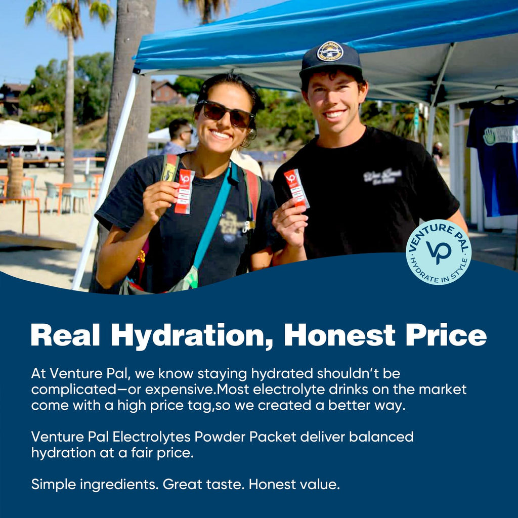 Venture Pal High Sodium Sugar Free Electrolytes Powder Packet - Hydration Packets with Vitamin, Sodium & Potassium | Zero Calories | Vegan, Keto & Paleo Friendly