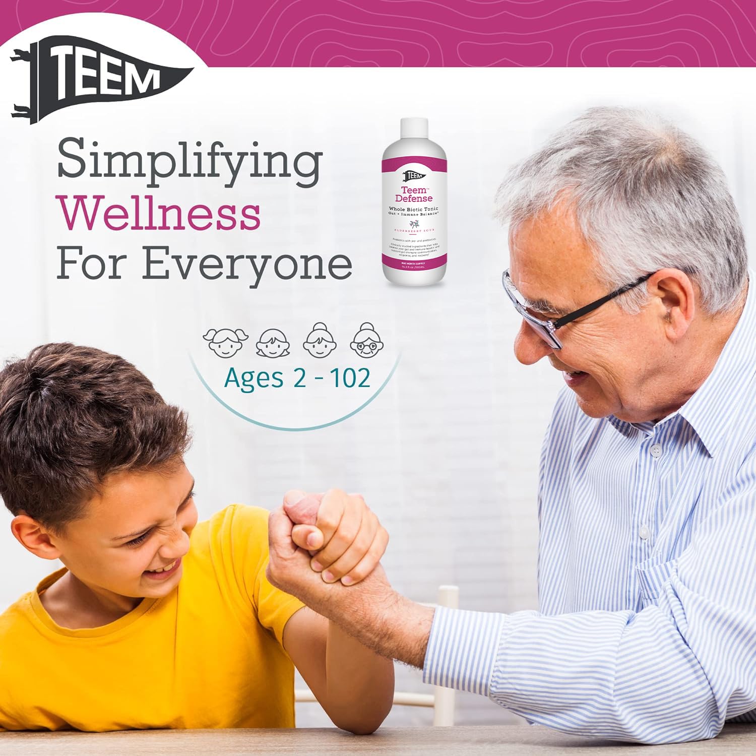 Teem Defense Liquid Probiotic with Elderberry, Whole Biotic Tonic for Digestion & Immunity, Prebiotic Probiotic & Postbiotic Supplement for Kids and Adults, 30 Day Supply – 16.3 Fl.Oz Teem Au supplements