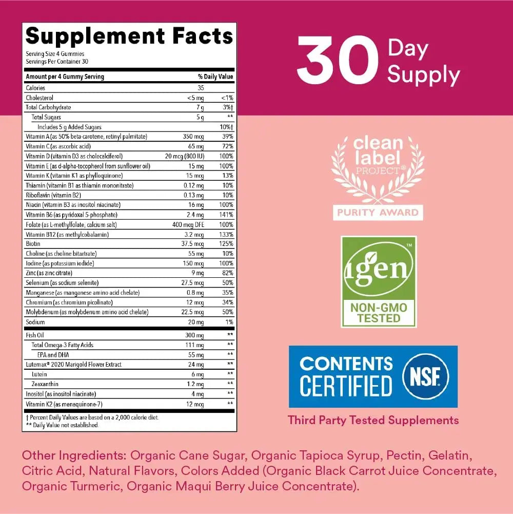 SmartyPants Teen Girl Multivitamin Gummies: Omega 3 Fish Oil (EPA/DHA), Vitamin D3, C, Vitamin B12 & Kids Multivitamin Gummies SmartyPants Au supplements